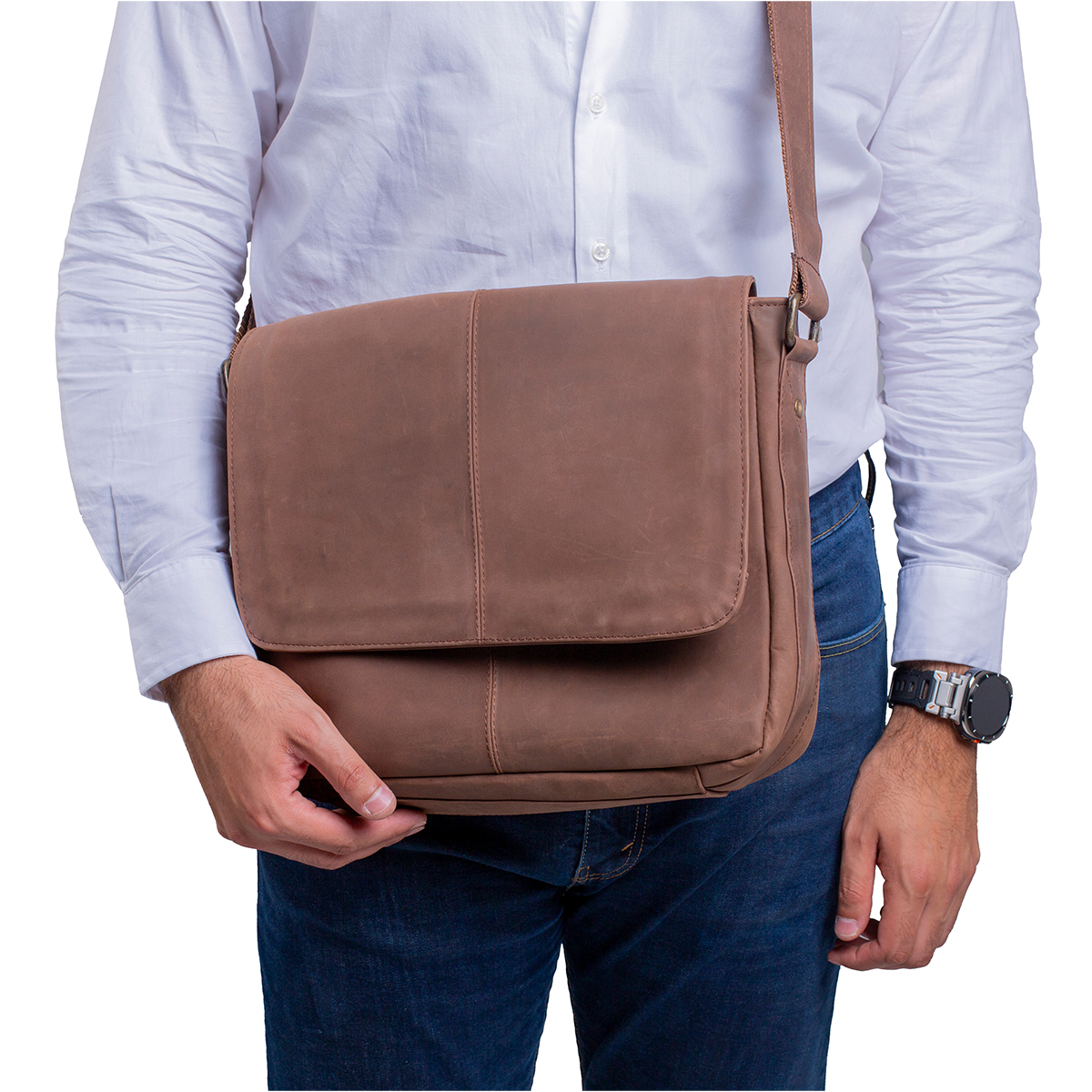Portafolio piel genuina castelli laptop 16 pulgadas hombre