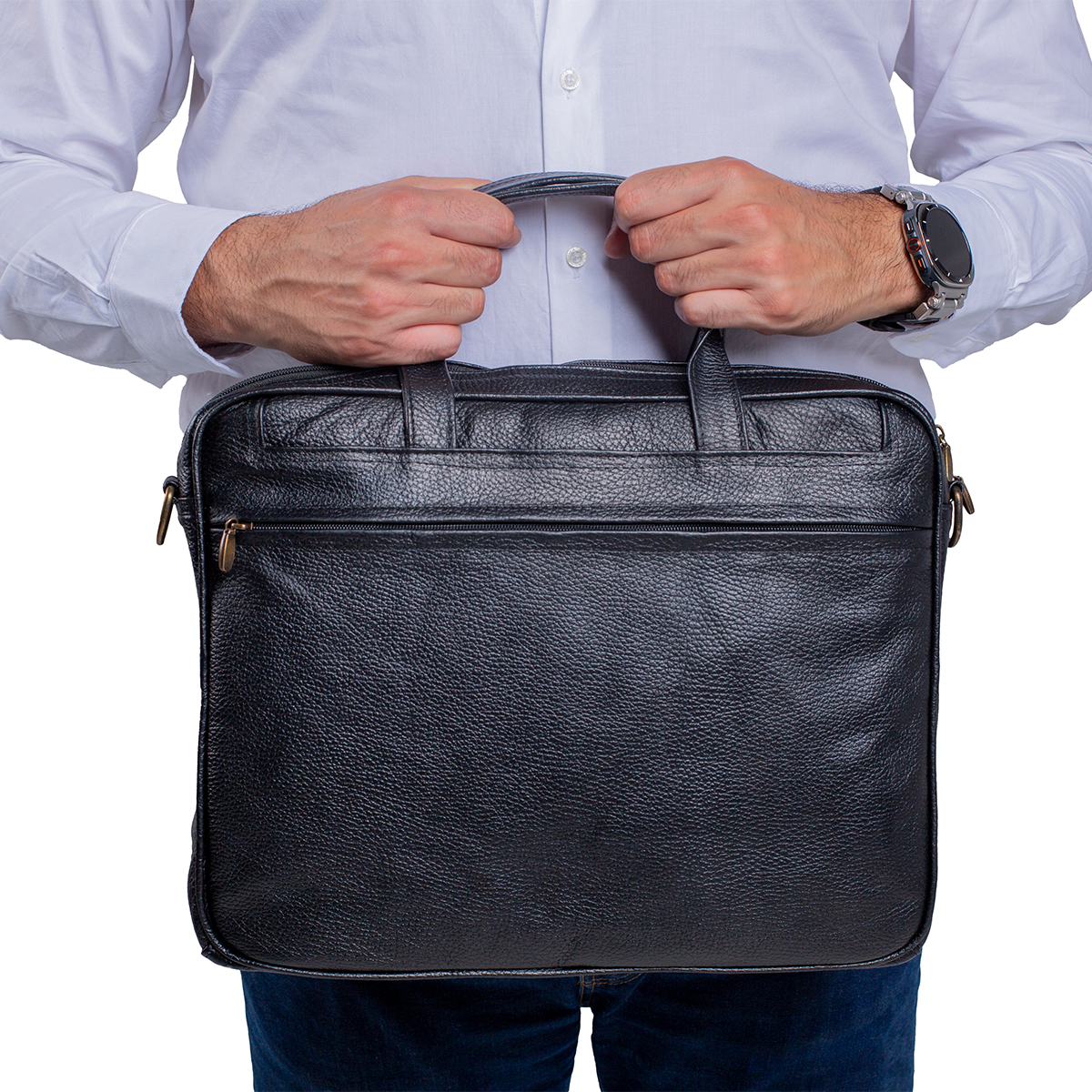 Portafolio piel genuina castelli laptop 17 pulgadas hombre