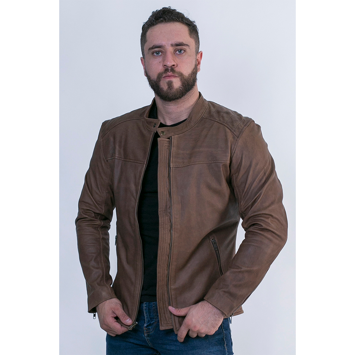 Chamarra piel borrego grasso castelli caballero western