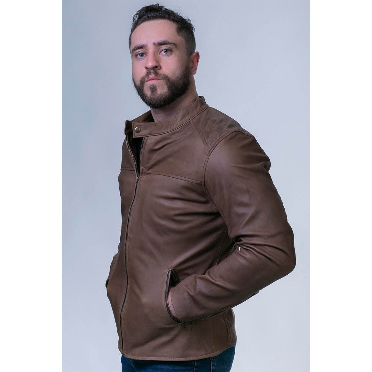 Chamarra piel borrego grasso castelli caballero western