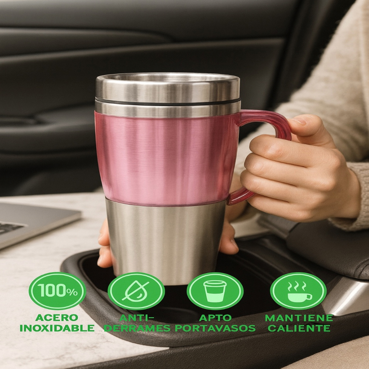 Set 6 pzs termos Domore 450 ml acero inoxidable lujo