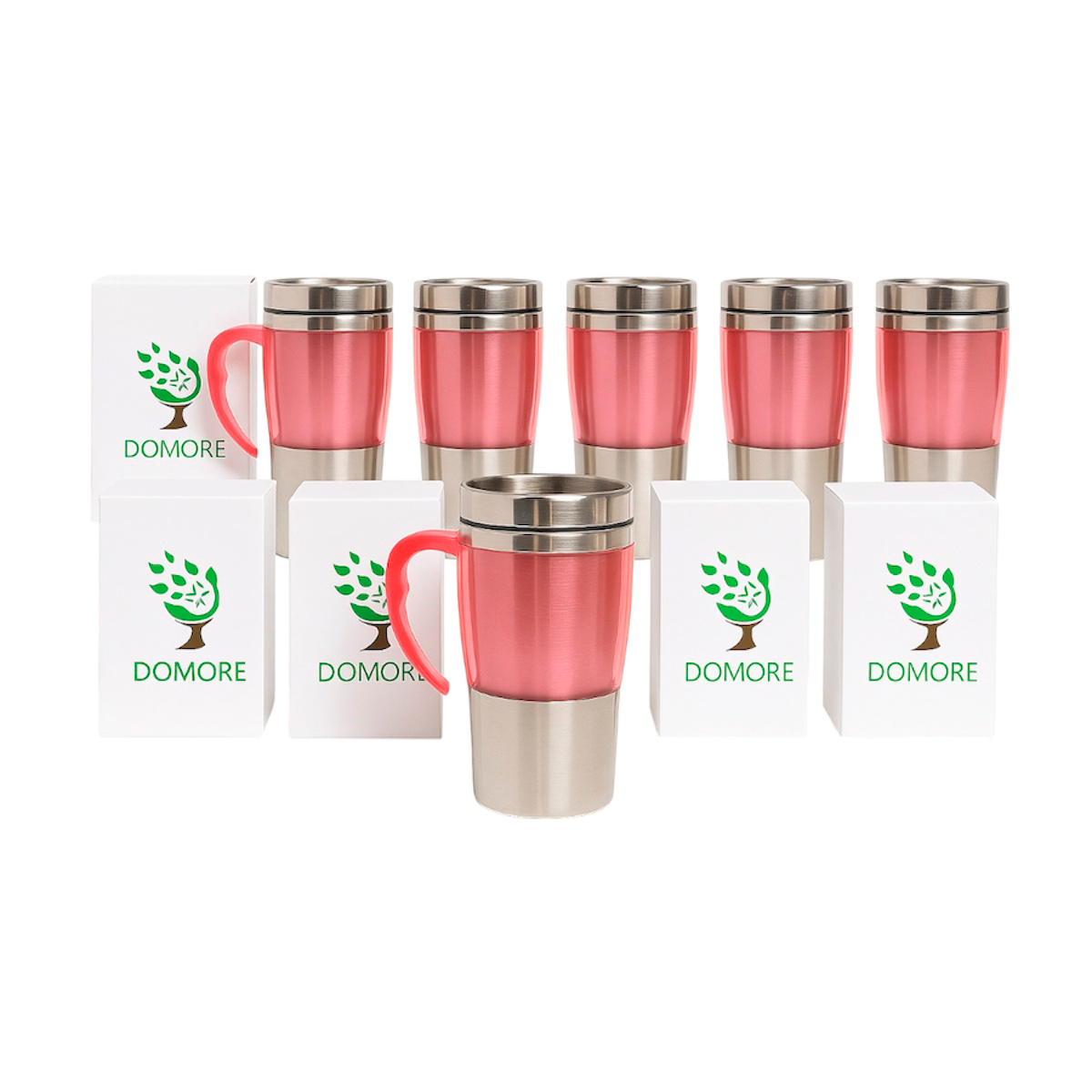 Set 6 pzs termos Domore 450 ml acero inoxidable lujo