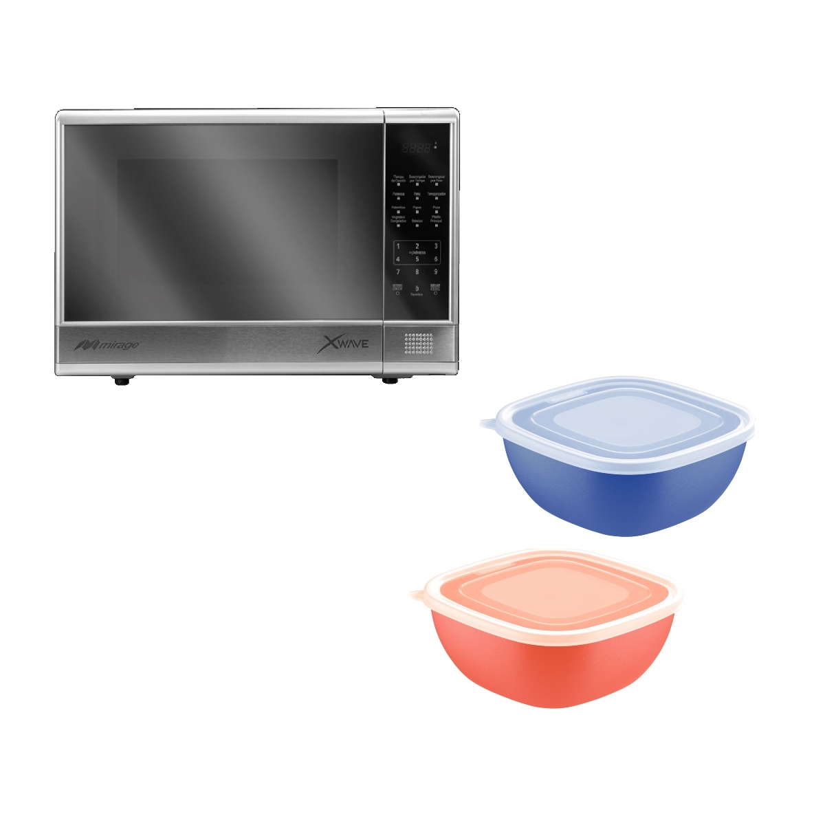 Topper Microondas Horno de Microondas Mirage 1.1 Pies Acabado Espejo + Dos Toppers ...