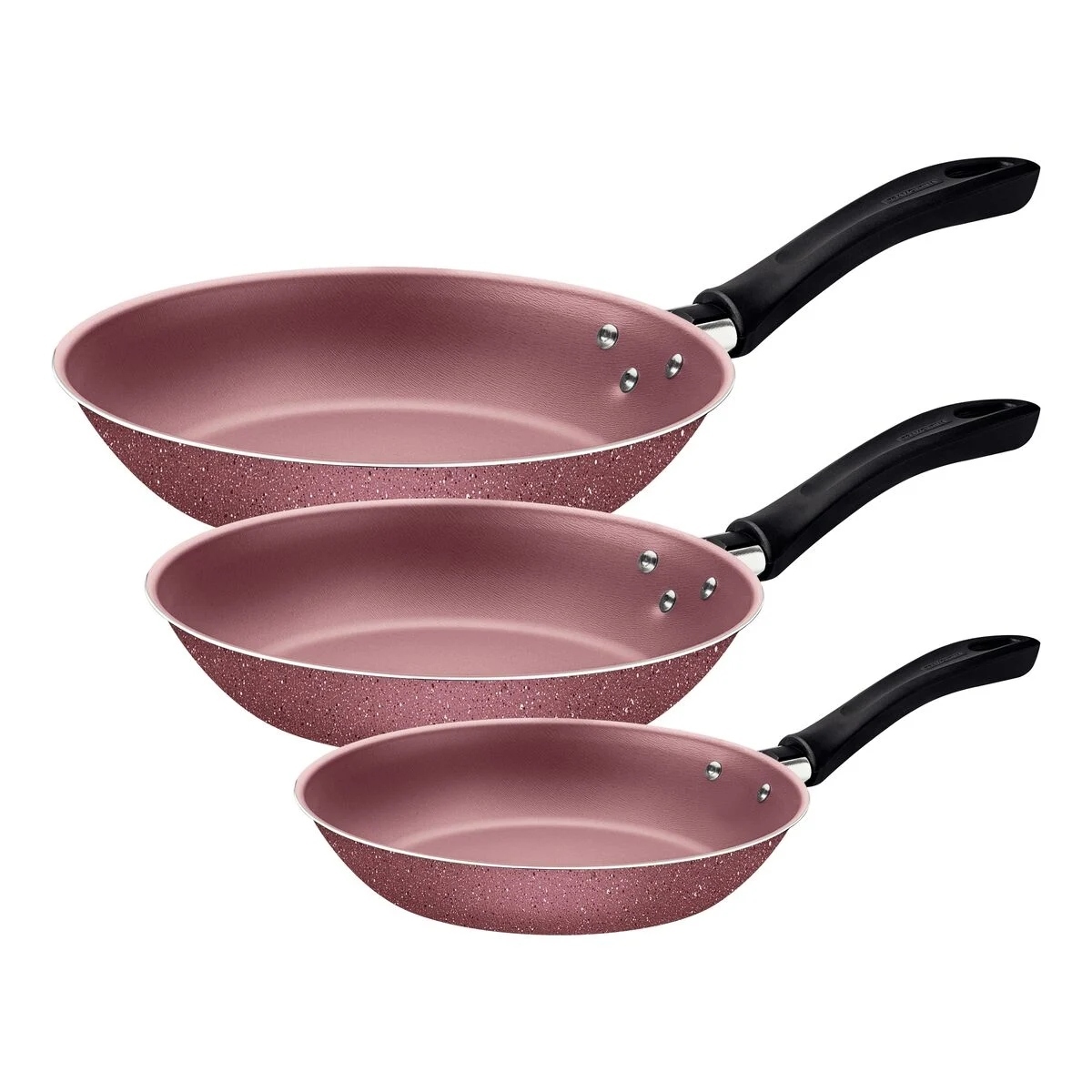 Combo Sartenes Tramontina Linz 3 Pzas Rosa Granito + Licuadora Profesional Ninja 1000W ENDY/SYP