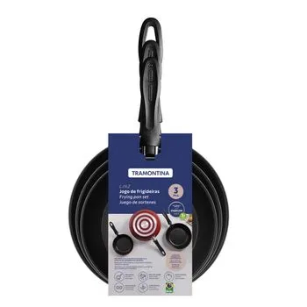 Juego de Sartenes Tramontina 20297509 Linz 3 Piezas Rojo ENDY1