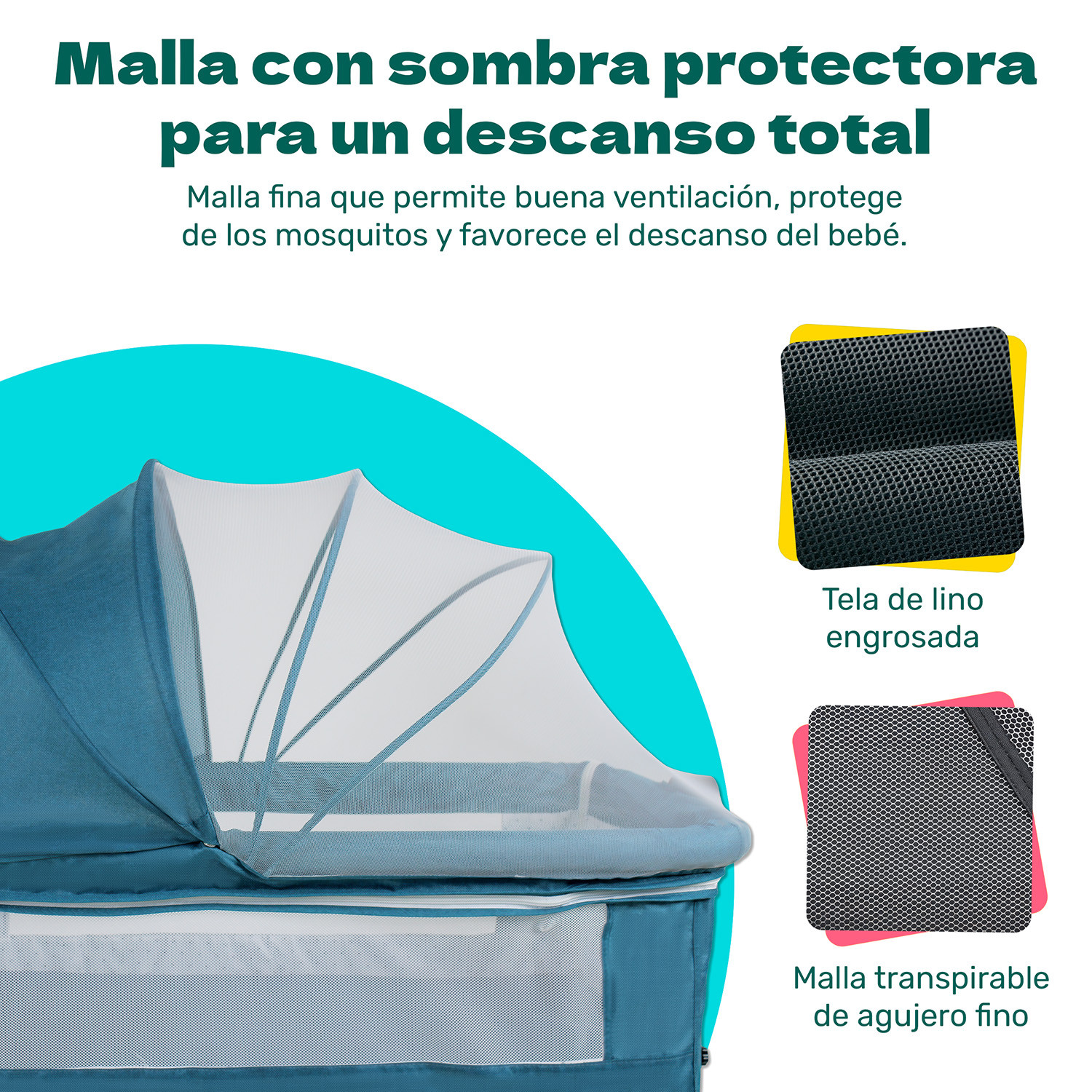 Cuna Cama Colecho Cambiador Bebe Mosquitero Ruedas 3 En 1 Azul