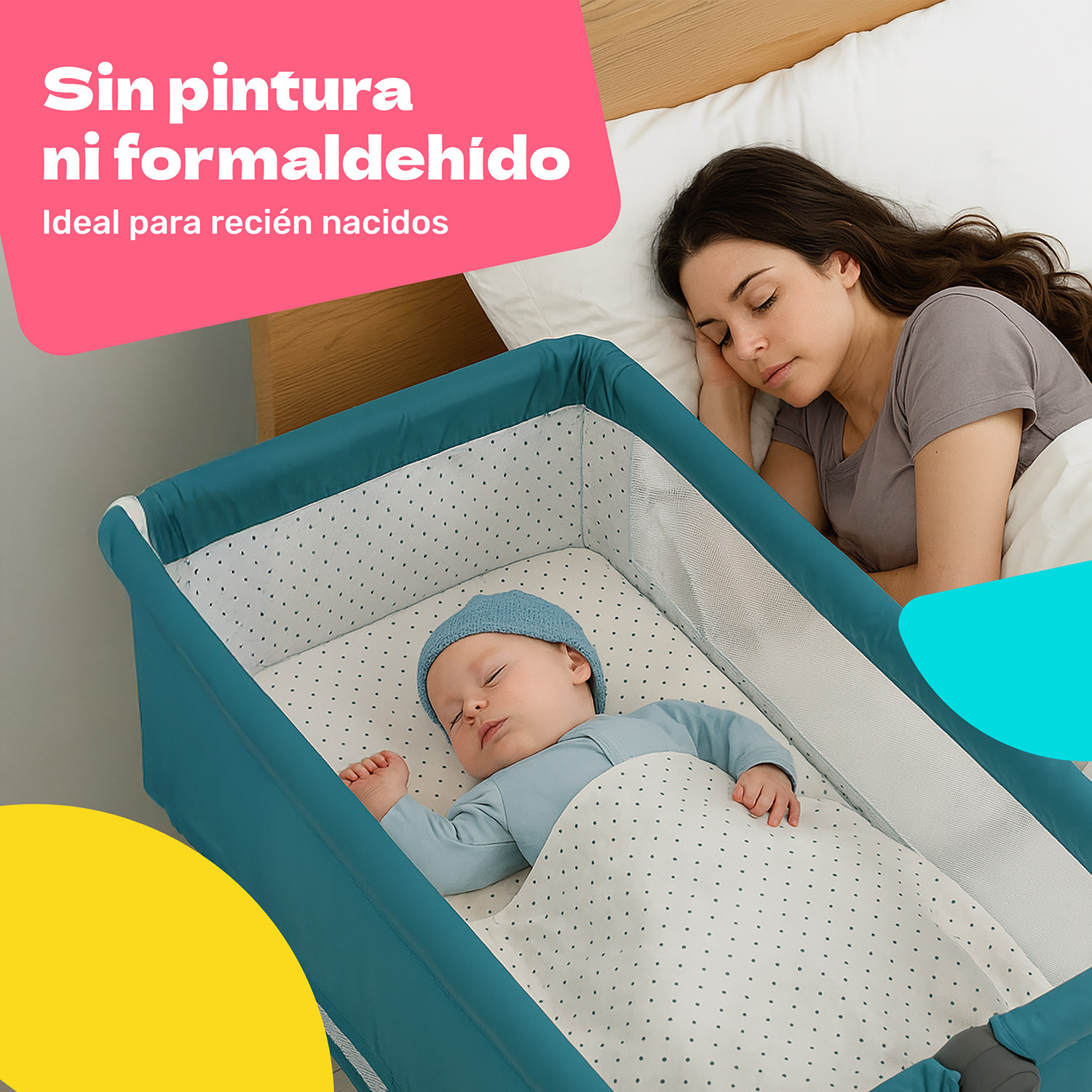 Cuna Cama Colecho Cambiador Bebe Mosquitero Ruedas 3 En 1 Azul