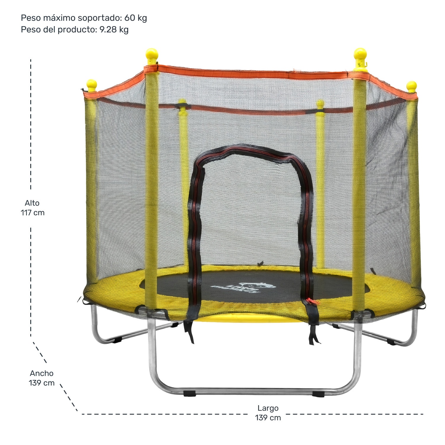 Trampolin Tumbling Niños Brincolin Infantil Red Seguridad Amarillo Little Monkey