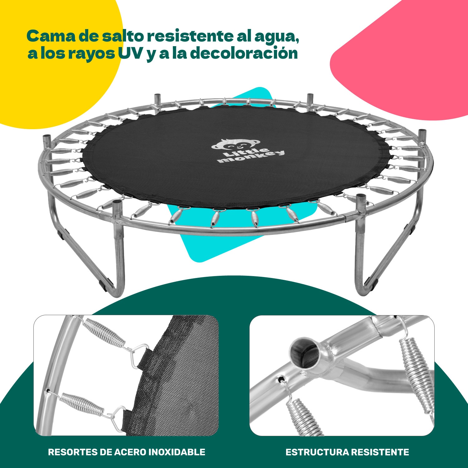 Trampolin Tumbling Niños Brincolin Infantil Red Seguridad Amarillo Little Monkey