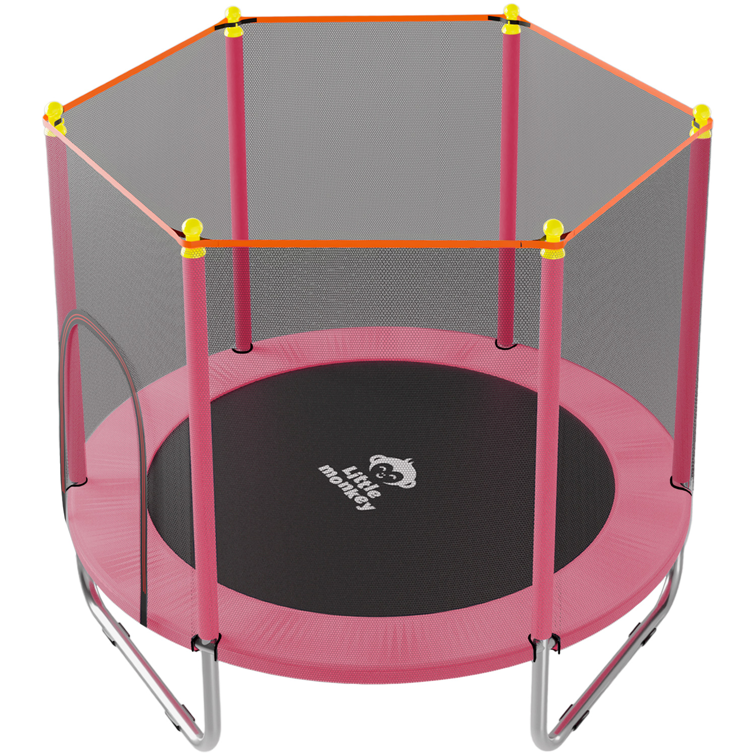 Trampolin Tumbling Niños Brincolin Infantil Red Seguridad Rosa Little Monkey