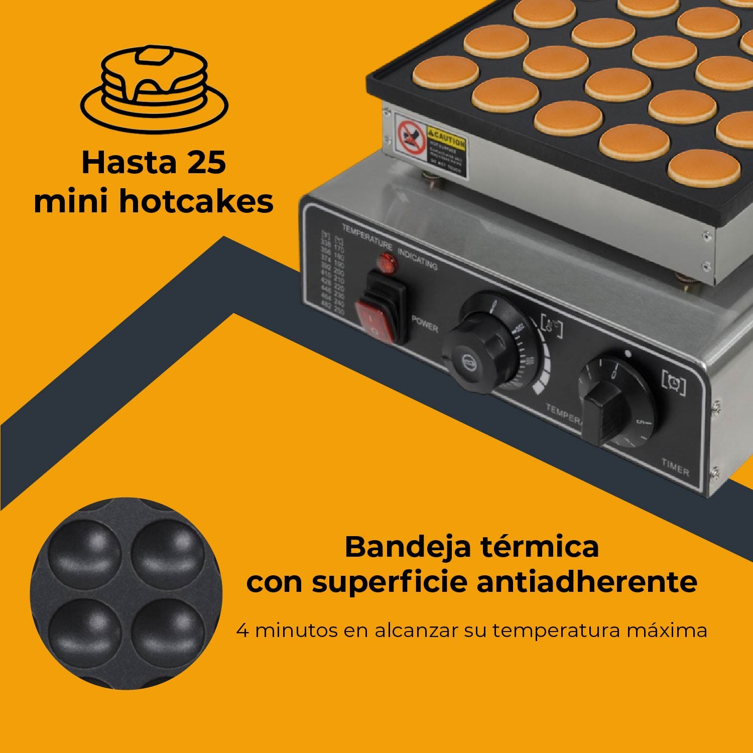 Maquina Industrial Cocina Para Mini Hot Cakes 25 Pz Gutstark