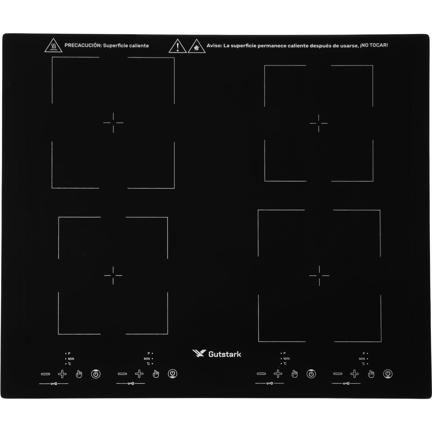 Parrilla Induccion Electrica Empotrable 4 Zonas 4000w Tactil Gutstark Home