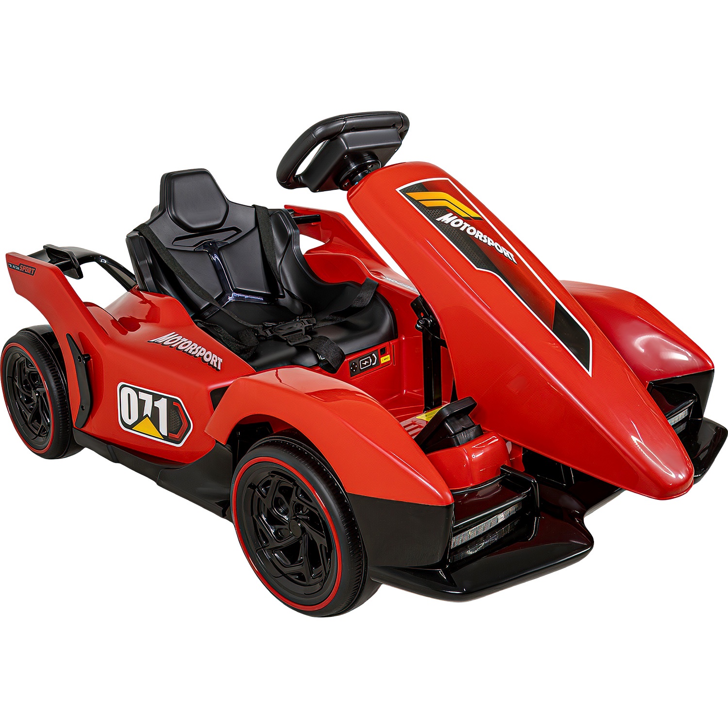 Go Kart Montable 12v Rojo Con Luces Sonido Y Control Remoto Little Monkey