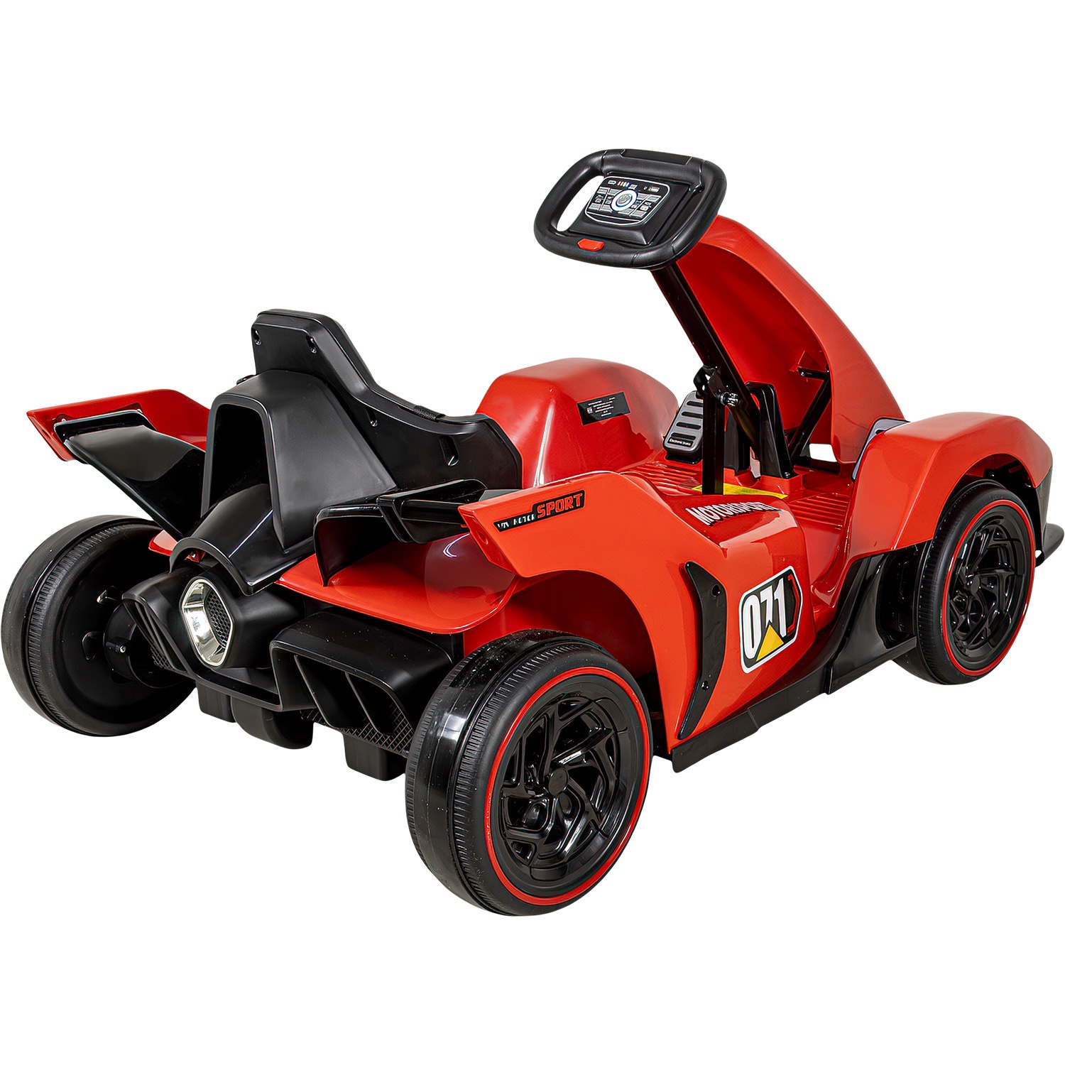 Go Kart Montable 12v Rojo Con Luces Sonido Y Control Remoto Little Monkey