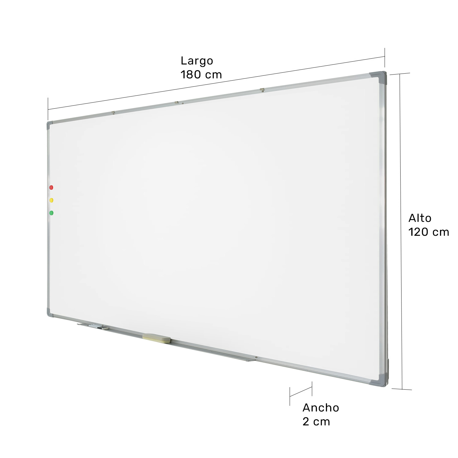 Pizarron Escolar Blanco 180x120 cm Alta Calidad + Plumones Regalo