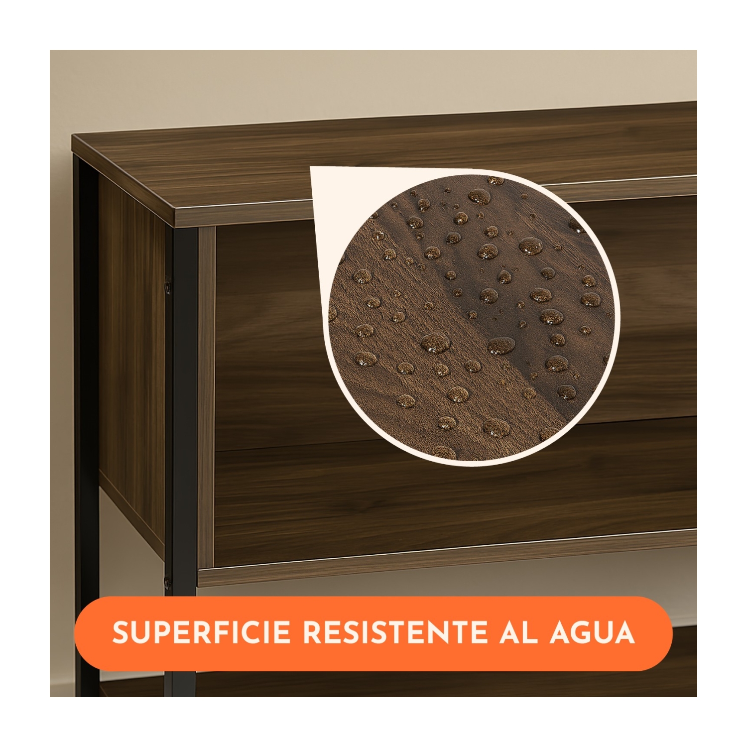 Mueble Tv 60 Pulgadas Mesa 3 Niveles 1.40m Moderno Organizador Cafe