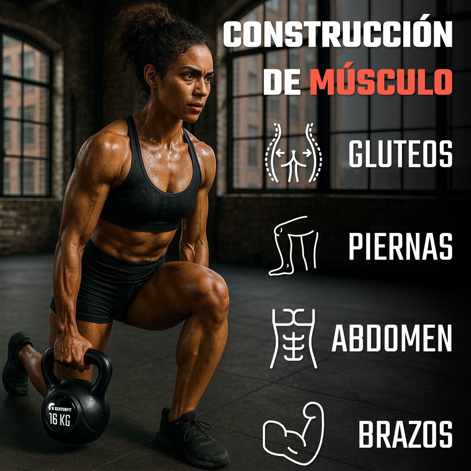 Pesa Rusa Kettlebell 16kg 35lb Cross Fitness Gimnasio Centurfit