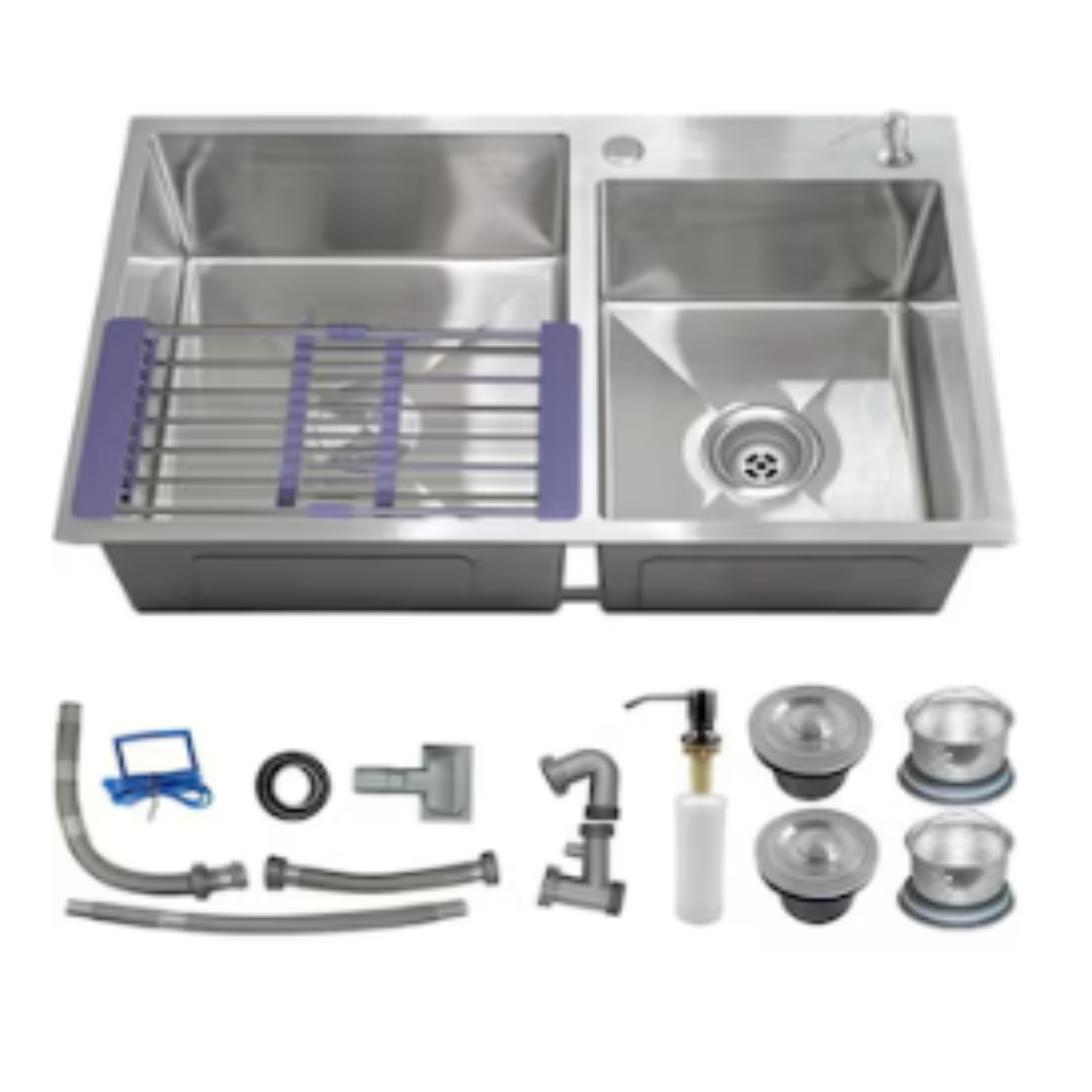 Fregadero Acero Inoxidable 2 Tinas Anti-ruido + Escurridor Gutstark
