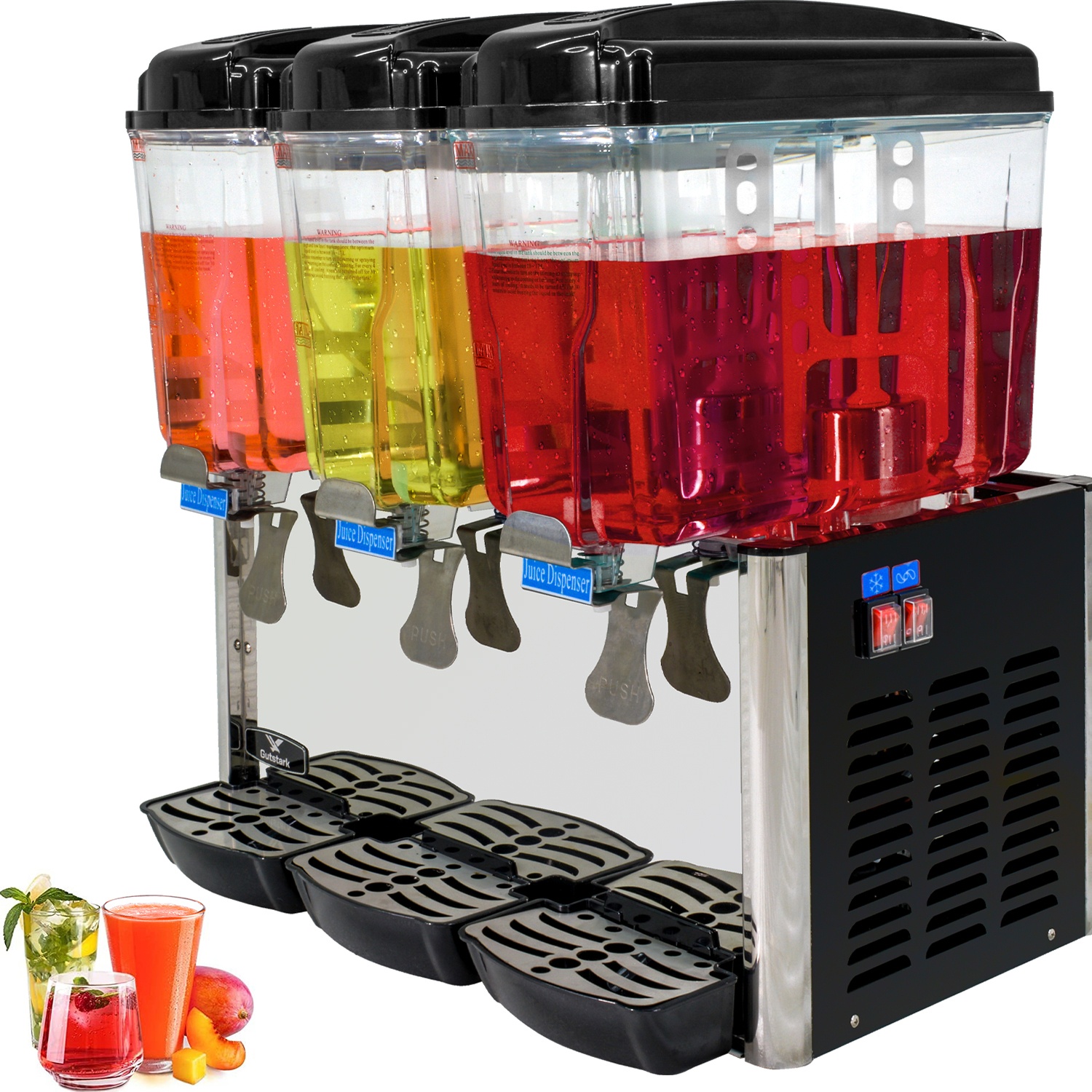Dispensador Agua Fresca Jugo 54 Litros Enfriador 3 Tanques Gutstark