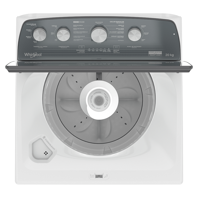 Lavadora Whirlpool 8MWTW2024WJM 20 kg  Tapa de Cristal Templado