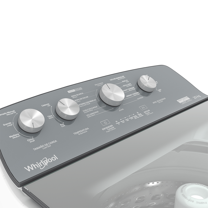 Lavadora Whirlpool 8MWTW2024WJM 20 kg  Tapa de Cristal Templado