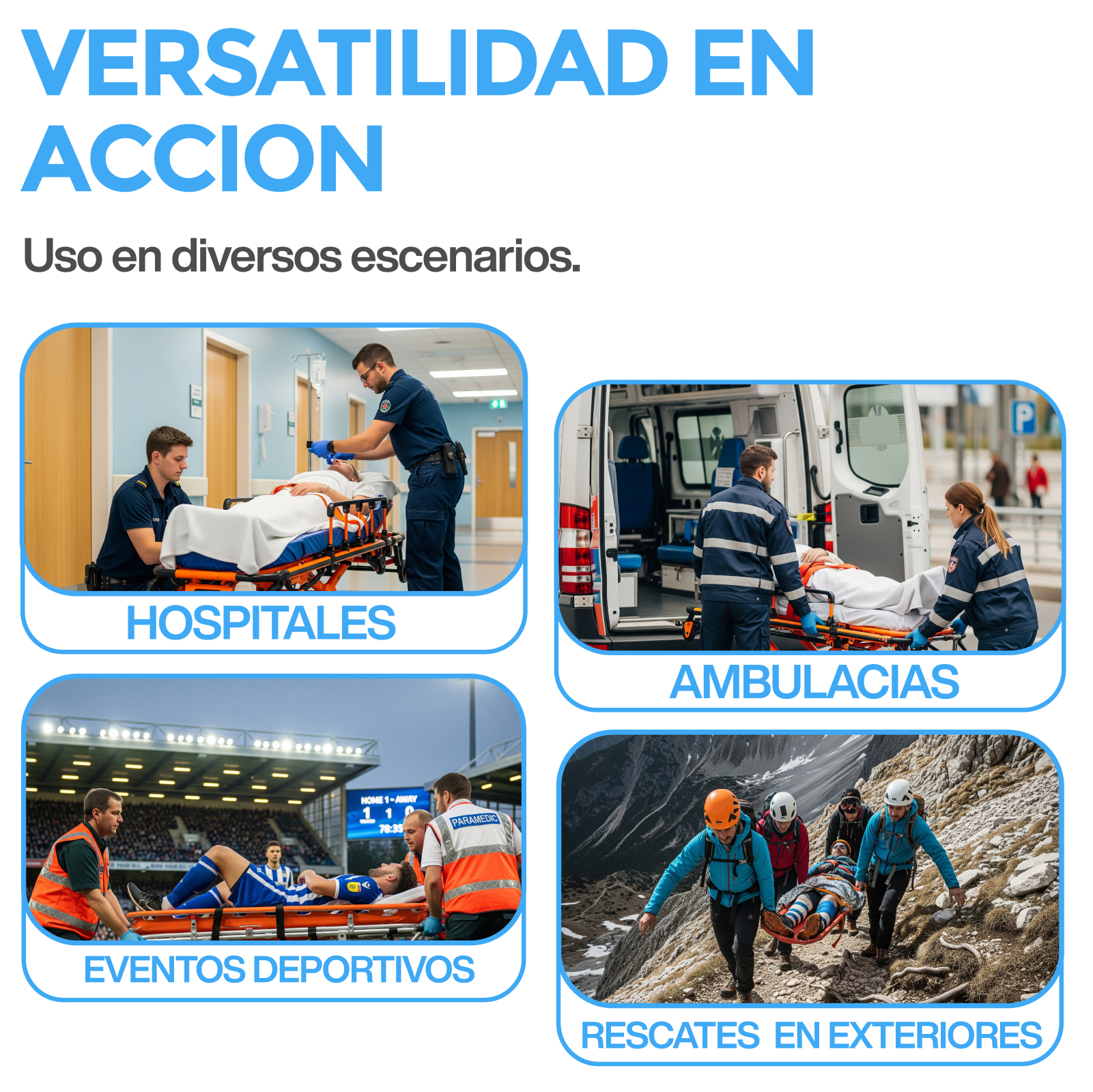 Kit De Inmovilizacion Camilla Rigida Onof Traslado Medico