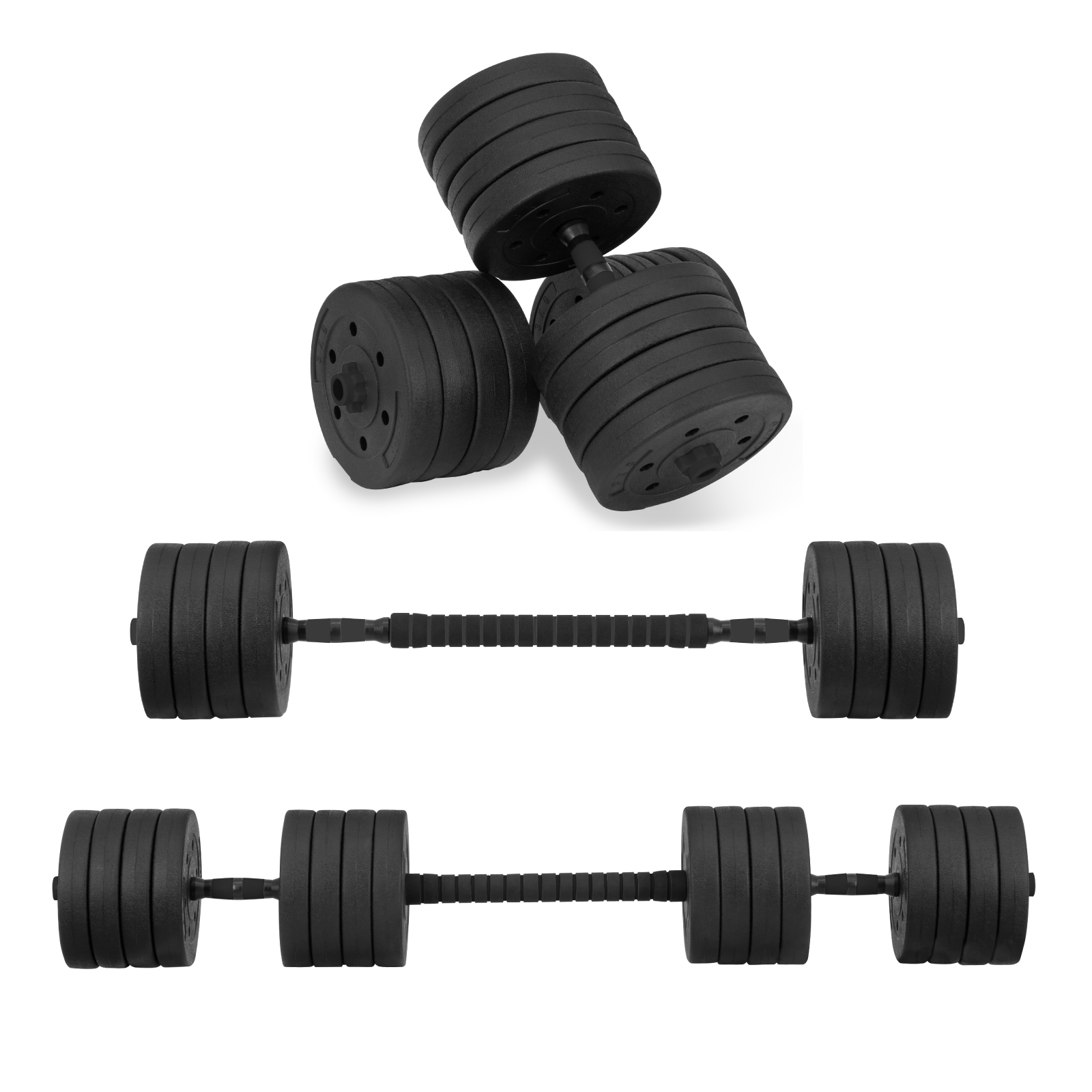 Mancuernas Ajustables Altera Barra Recta Total Pesas 50 Kg