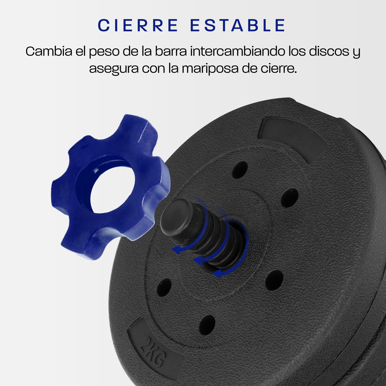 Set Mancuernas Altera Barra Ajustable Total 40kg Disco Pesas