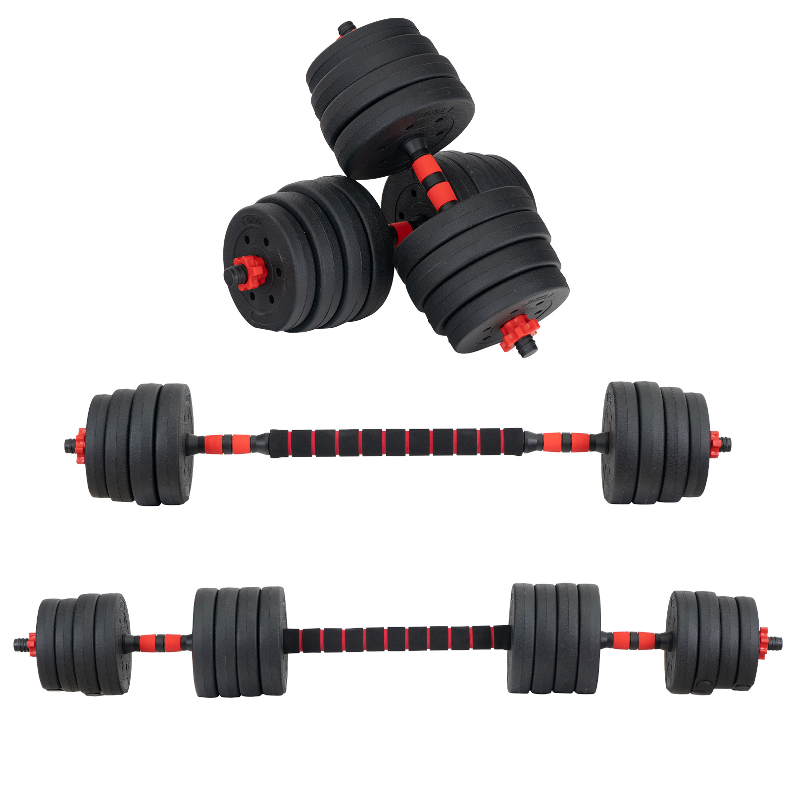Set Mancuernas Altera Barra Ajustable Total 40kg Disco Pesas