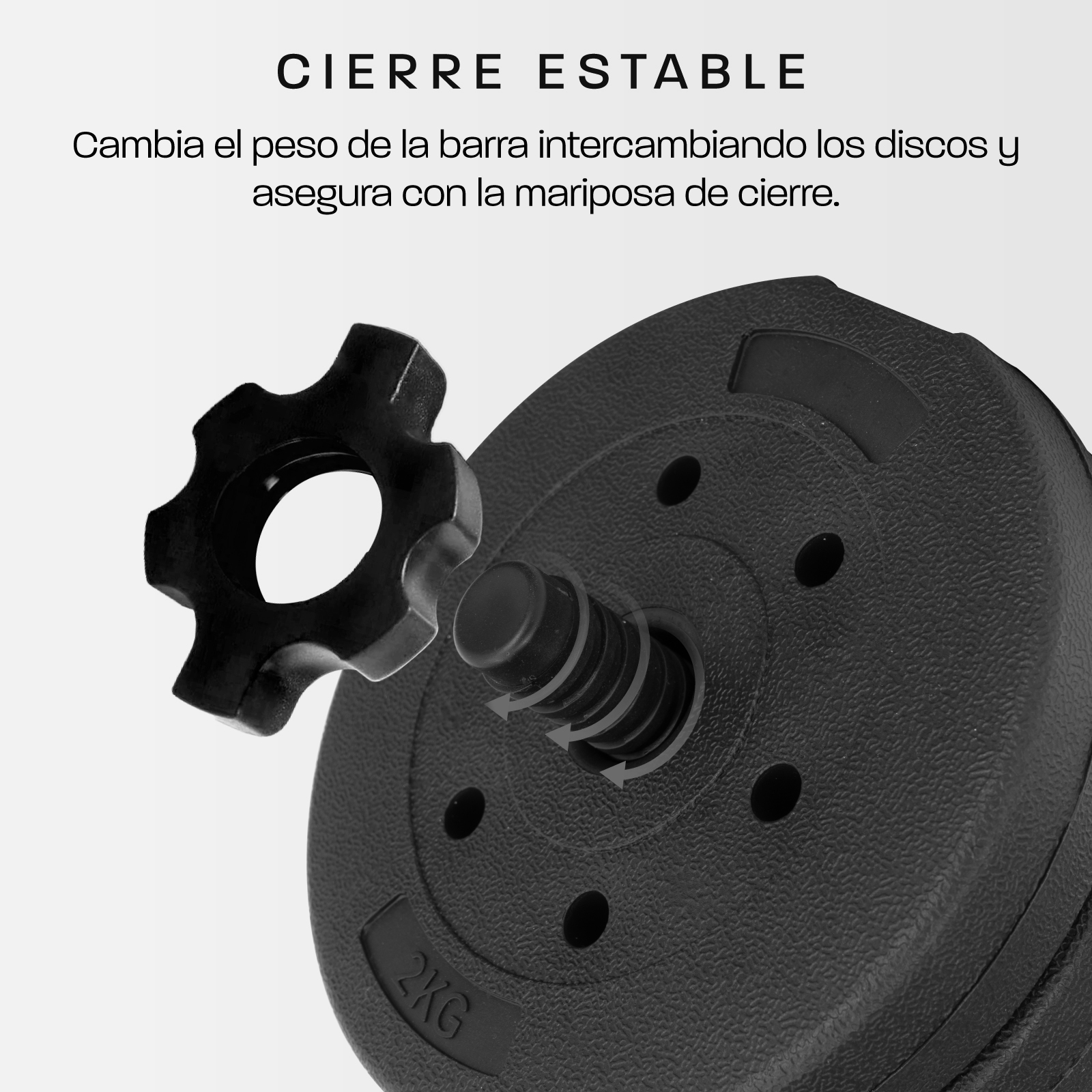 Mancuernas Ajustables Altera Barra Recta Pesas 30 Kg Total