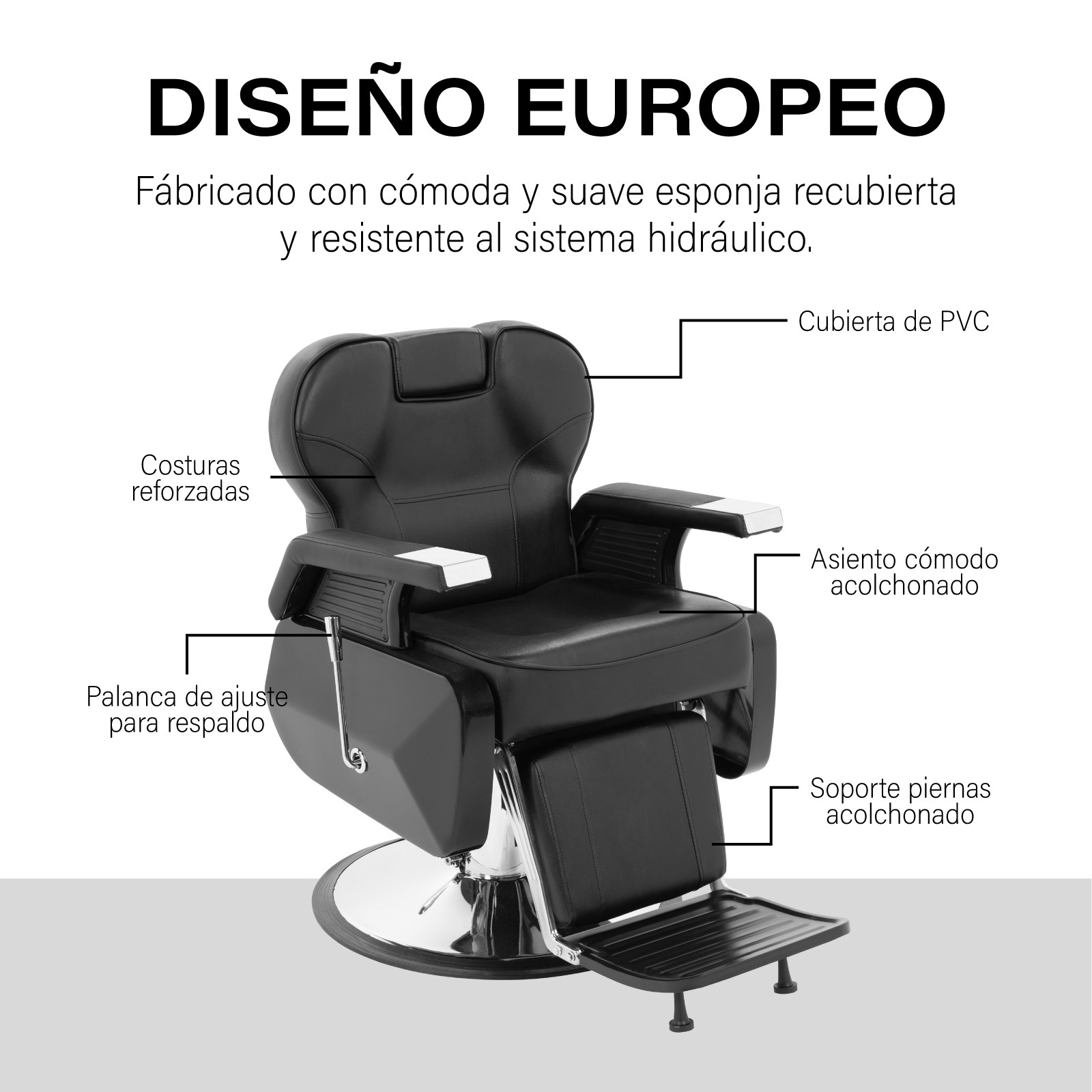 Sillon Barbero Peluqueria Silla Barberia Estetica Rudo