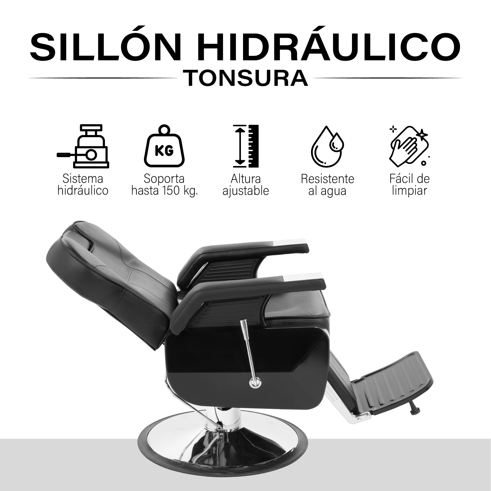 Sillon Barbero Peluqueria Silla Barberia Estetica Rudo