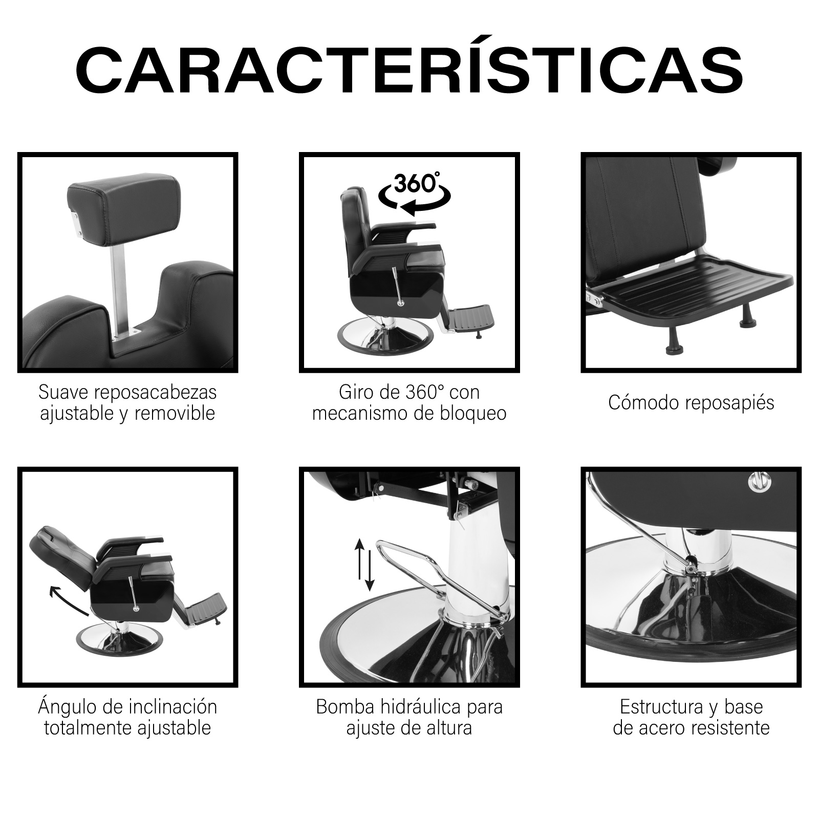 Sillon Barbero Peluqueria Silla Barberia Estetica Rudo