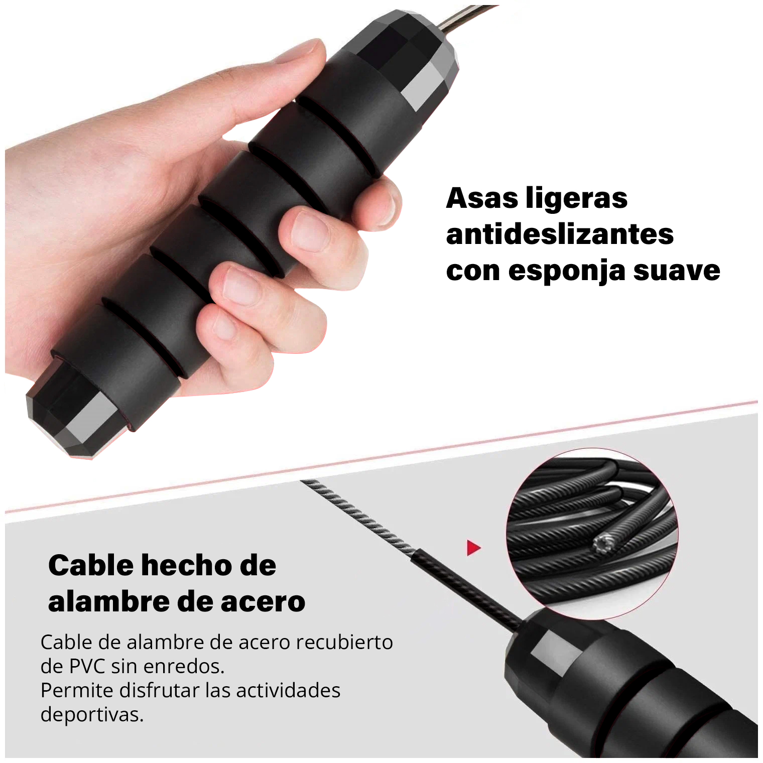 Cuerdas Para Ejercicio Altera Par Crossfit Para Saltar Boxeo Negro/Negro