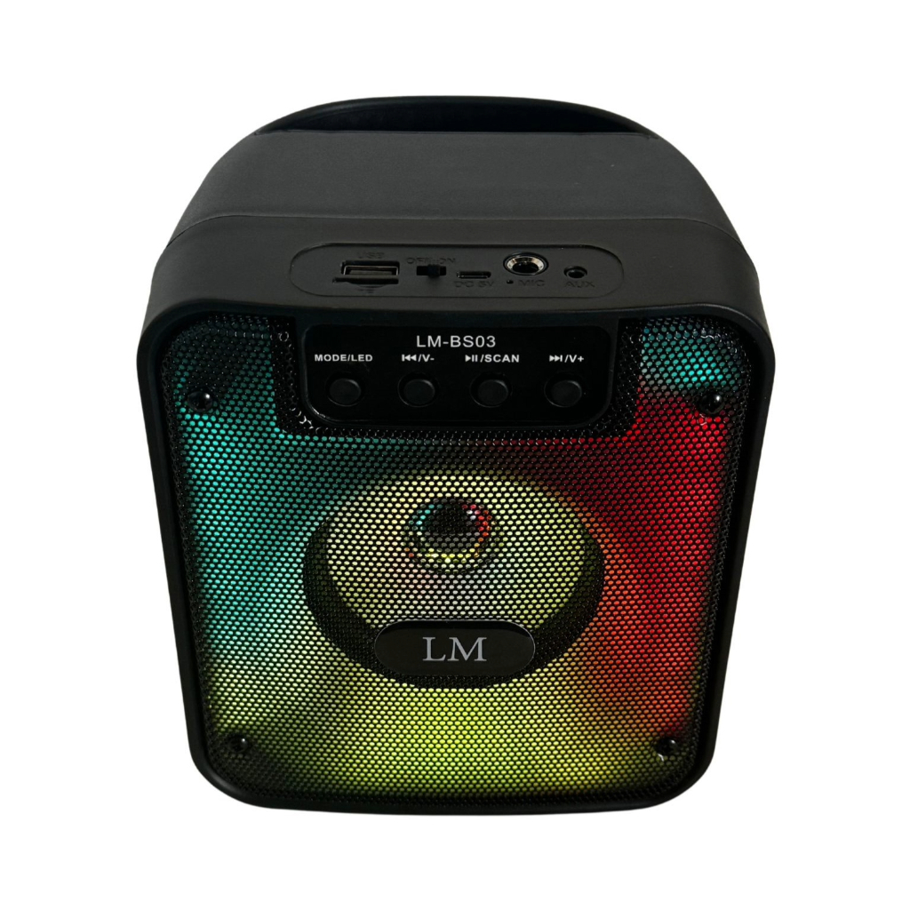 BOCINA PORTATIL LM BS03 CON LUZ .