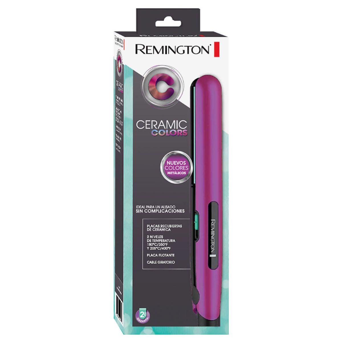 Plancha Alisadora Ceramic Colors Morado Remington S1520´P​