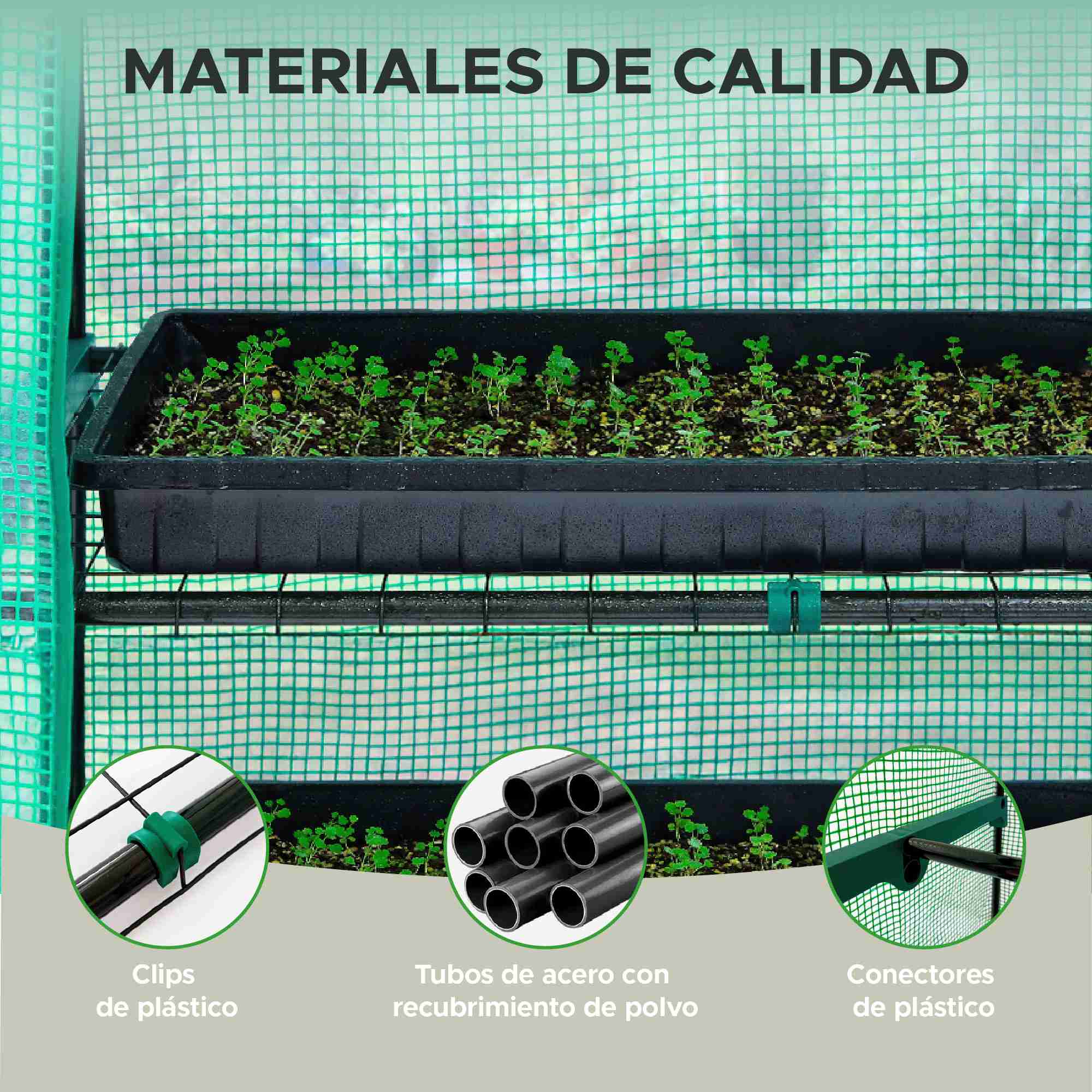 Invernadero Portátil Elly De 4 Niveles Con Cubierta Reforzada Y Estantes Metálicos Para Interior Y Exterior