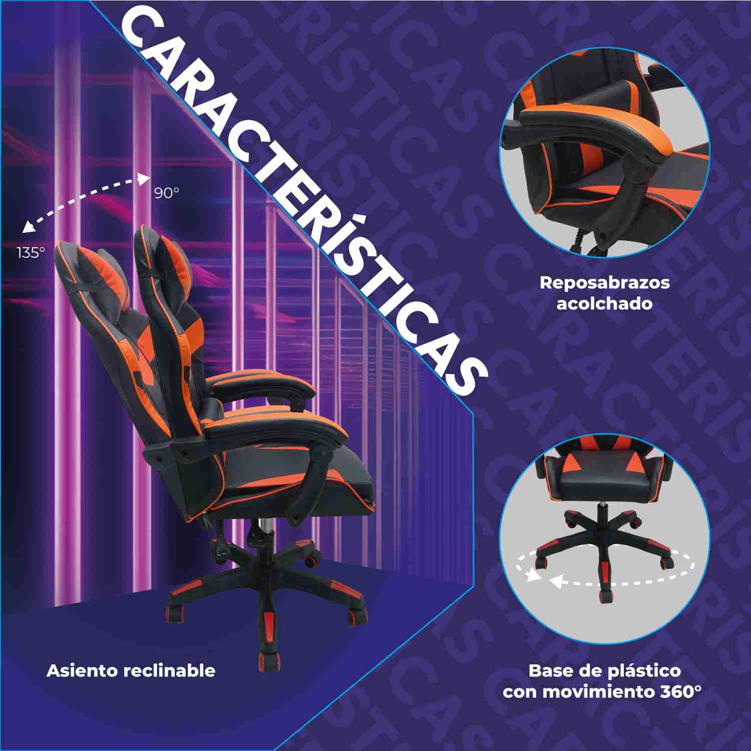 Silla de escritorio gamer ergonómica Reclinable MSI Comoda Homeoffice Rojo