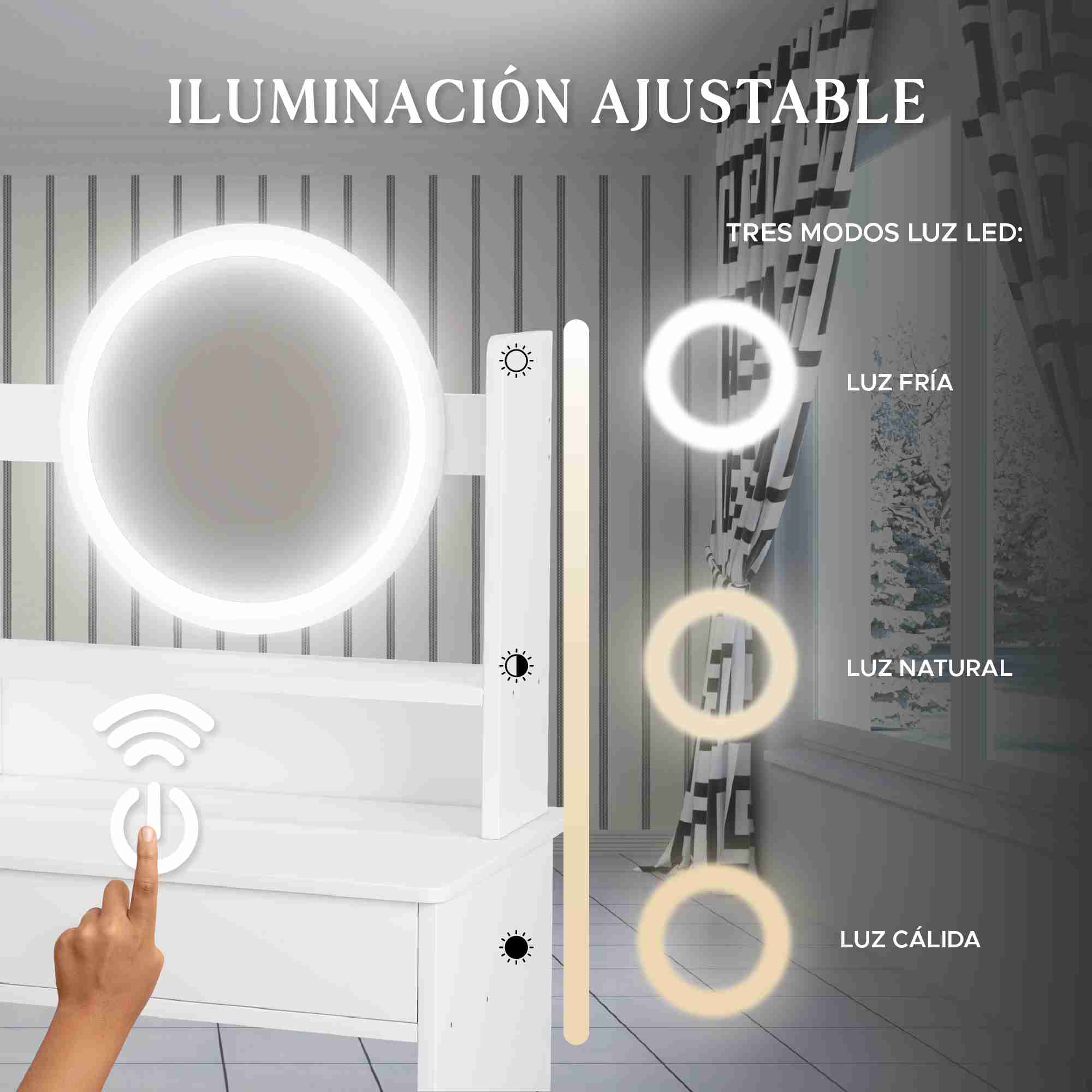 Escritorio Tocador Vanity Blanco Infantil -ELLY