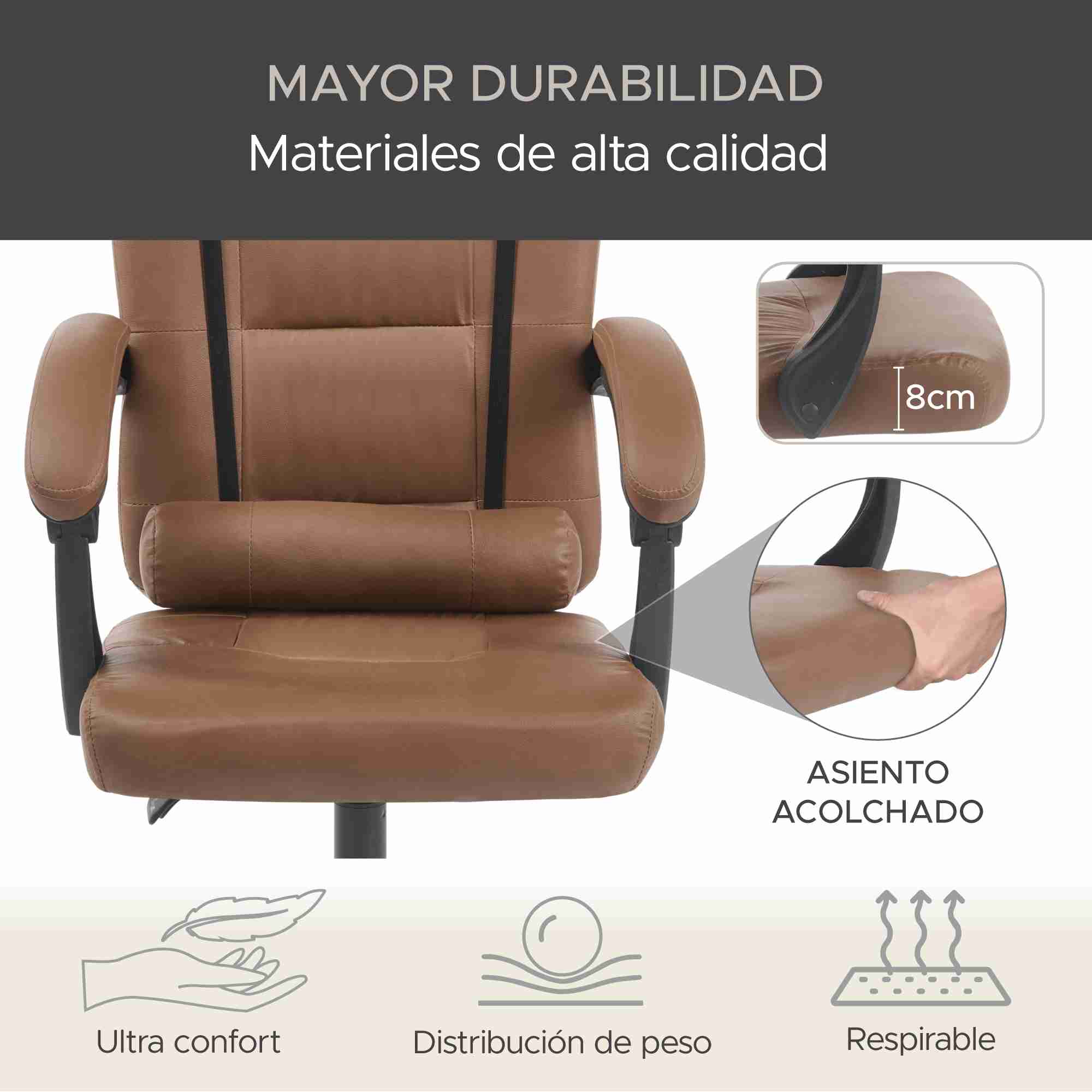 Silla De Oficina Vinipiel Sin Reposa pies