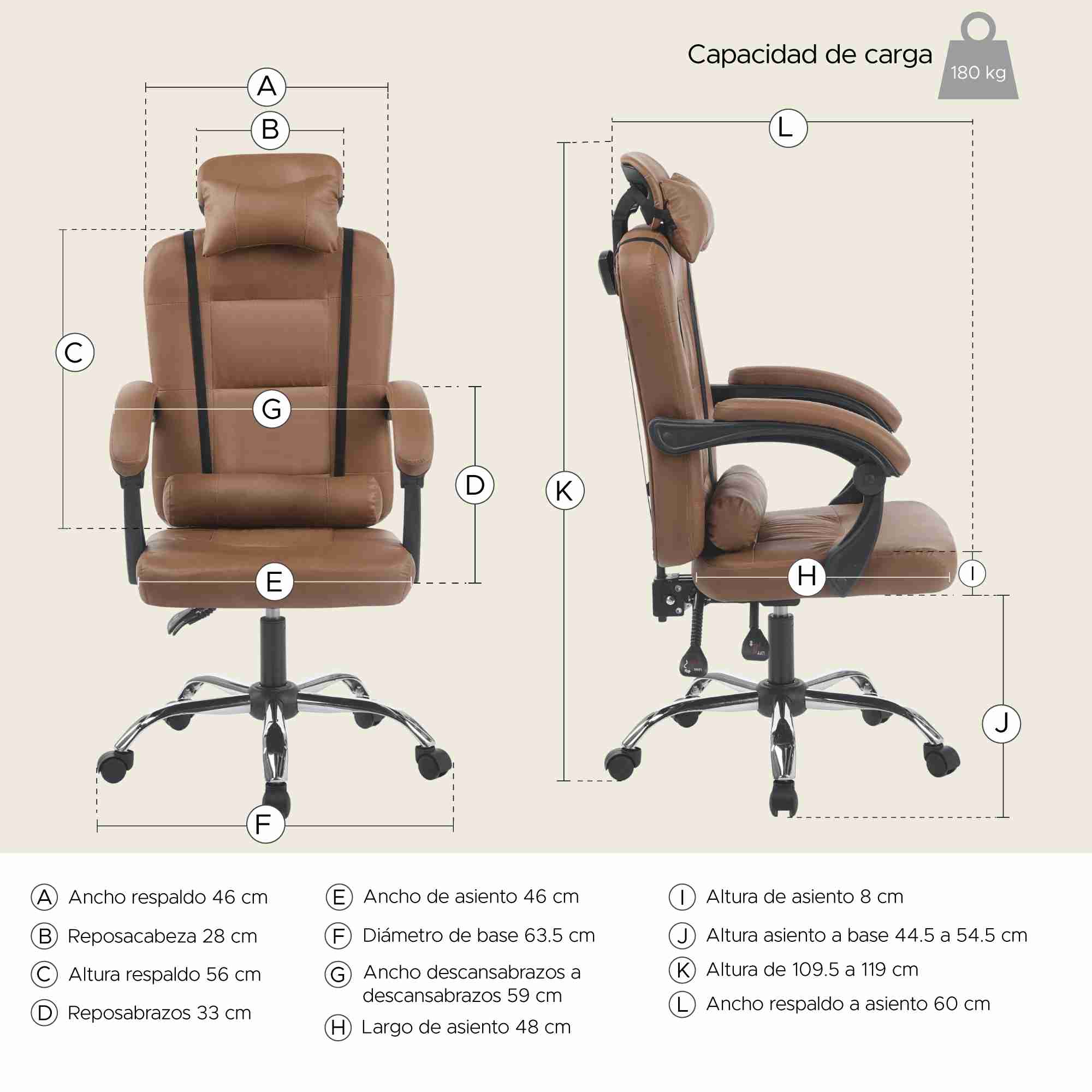 Silla De Oficina Vinipiel Sin Reposa pies