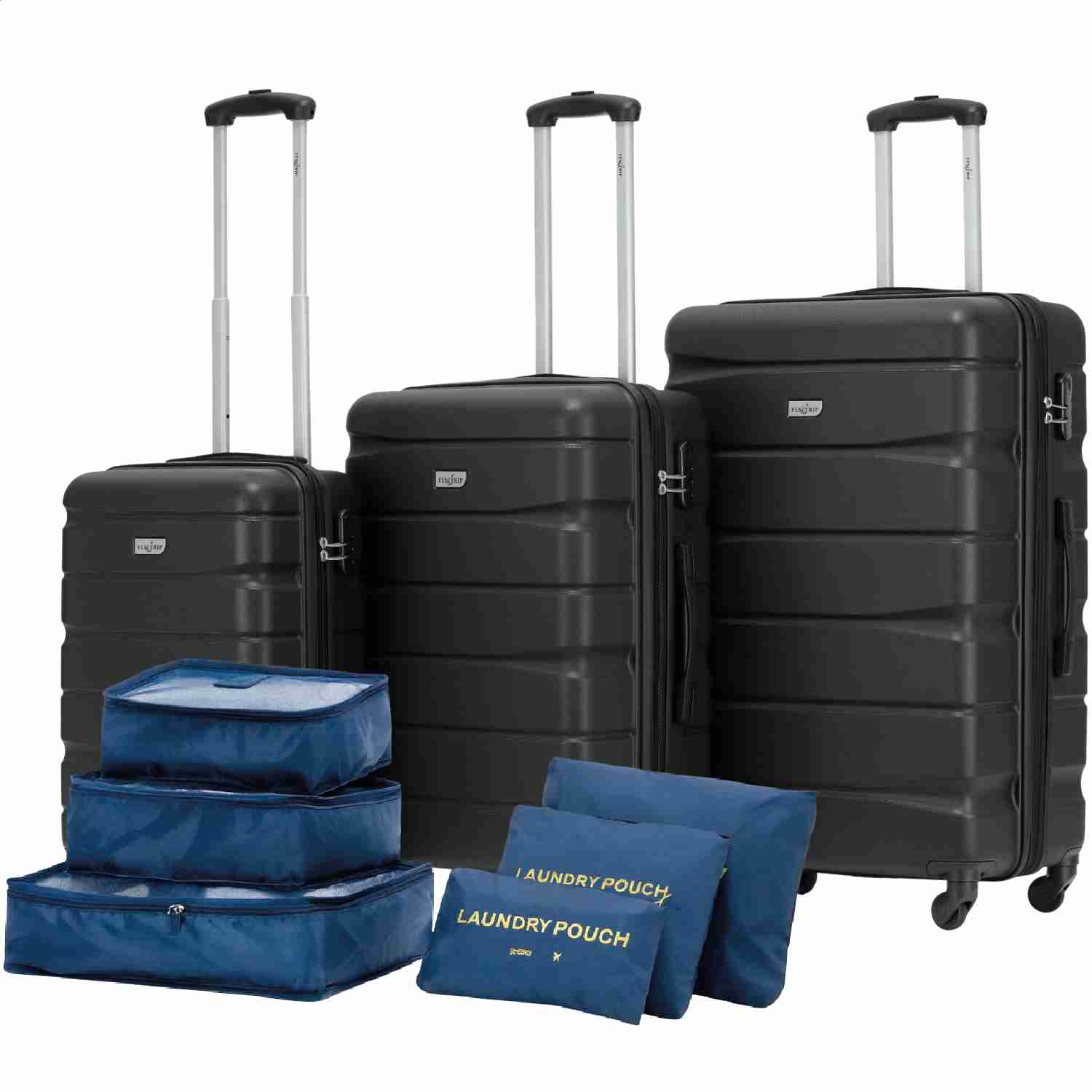 Set de 3 Maleta Fly & Trip Sidney 20, 24 y 28 Con 4 Ruedas Color Negro