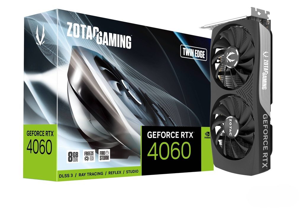 TVIDEO ZOTAC RTX4060 TWIN EDGE 8GB GDDR6 HDMI DP ZT-D40600E-10M