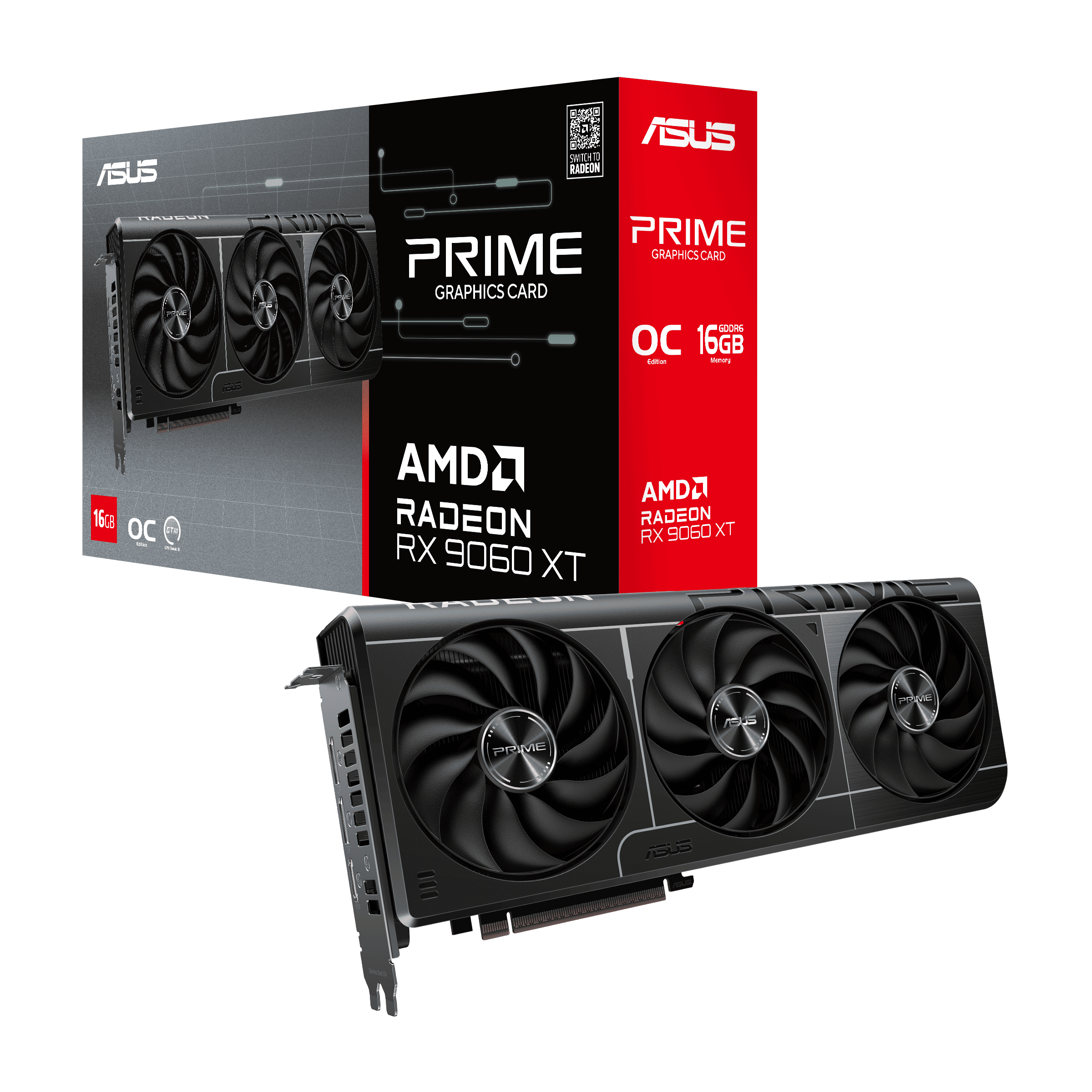 TVIDEO ASUS PRIME RX 9060 XT OC 16GB GDDR6 HDMI DP PRIME-RX9060XT-O16G 90YV0LF1-MVAA00