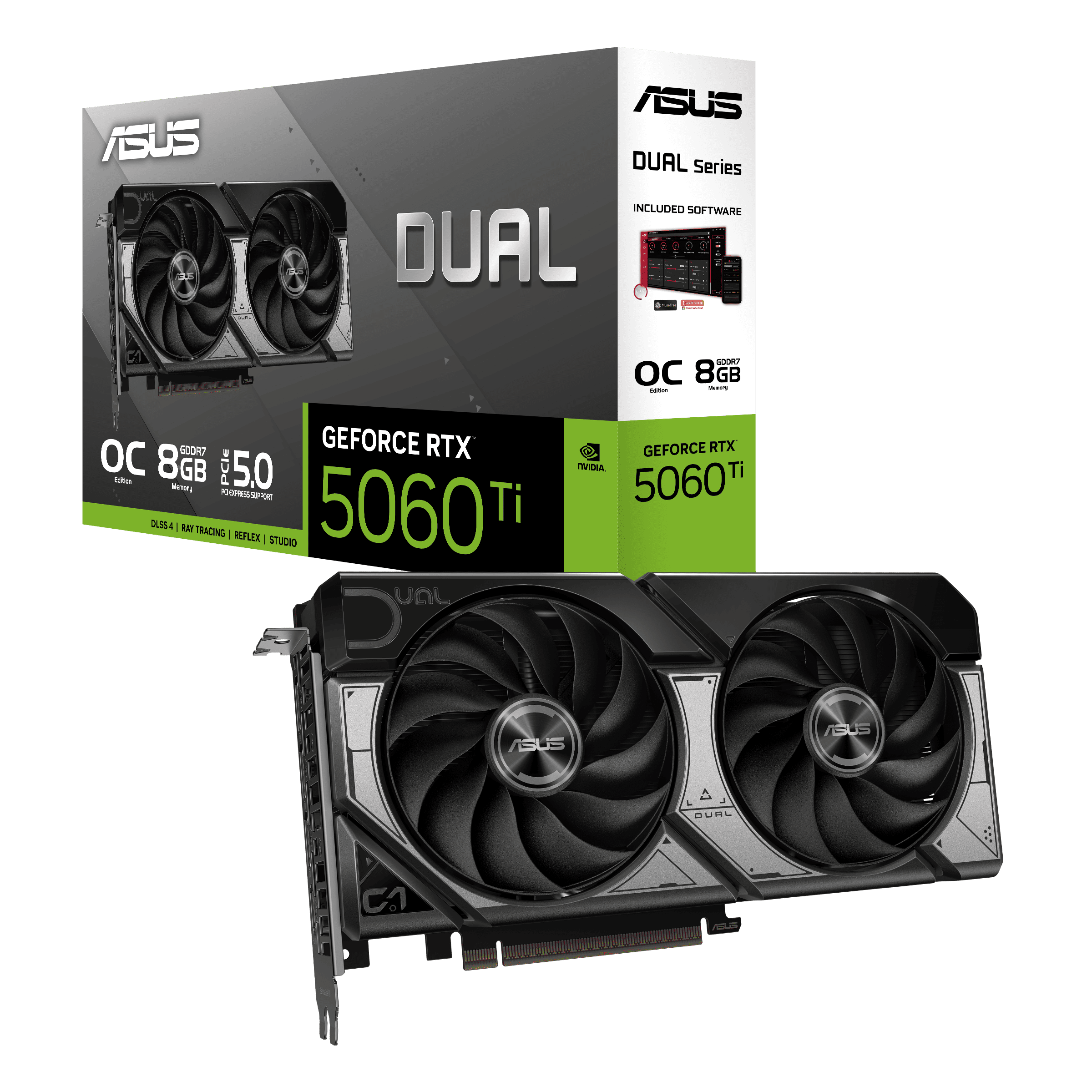 TVIDEO ASUS DUAL RTX 5060 TI 8GB OC GDDR7 HDMI DP DUAL-RTX5060TI-O8G 90YV0MP2-M0AA00