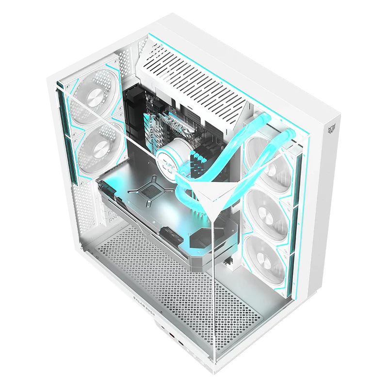 GABINETE BALAM RUSH TANK MAJESTIC 7600 BLANCO ATX USB-3.0 CRISTAL S/FUENTE BR-941501