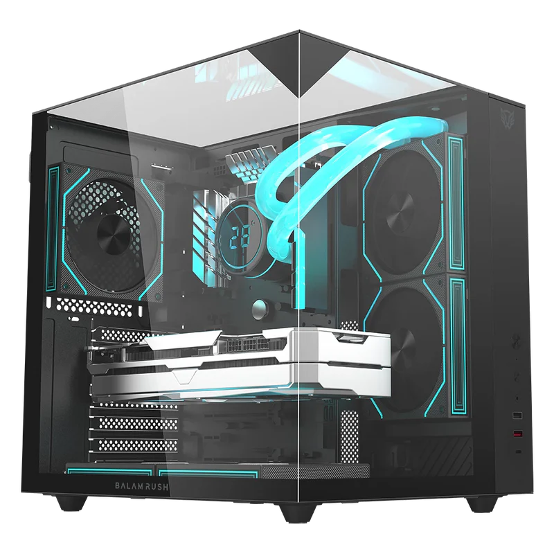 GABINETE BALAM RUSH TANK MAJESTIC 6600 NEGRO ATX USB-3.0 CRISTAL S/FUENTE BR-941525