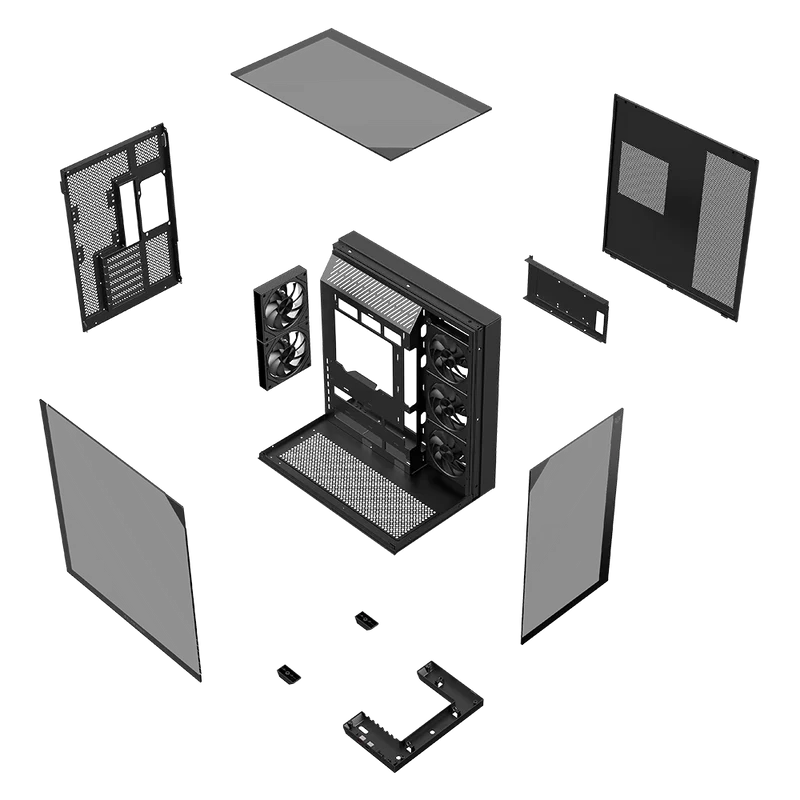 GABINETE BALAM RUSH TANK MAJESTIC 7600 NEGRO ATX USB-3.0 CRISTAL S/FUENTE BR-941495