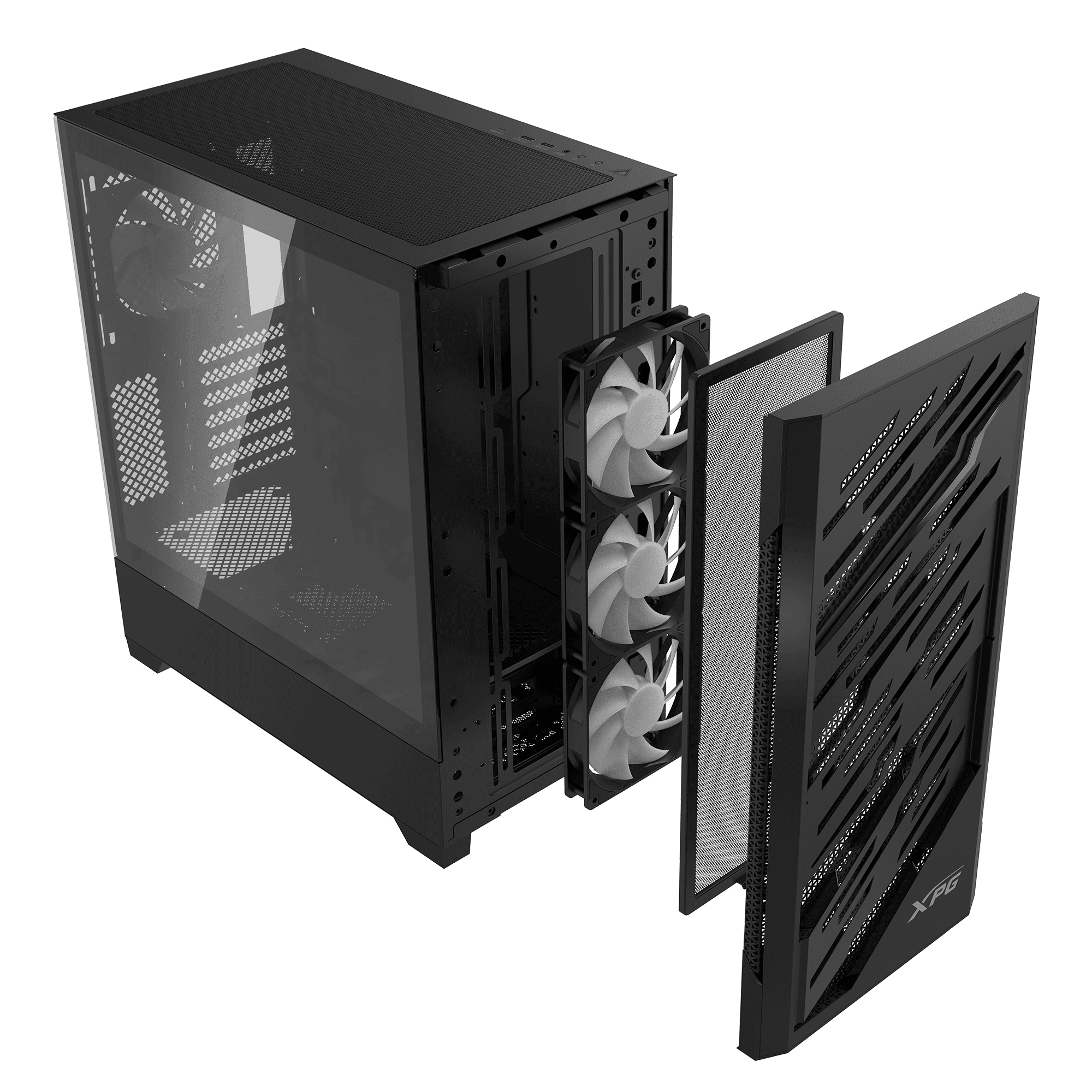 GABINETE ADATA XPG STARKER AIR BTF NEGRO ARGB ATX S/FUENTE CRISTAL STARKERAIRBTFMTA-BKCWW