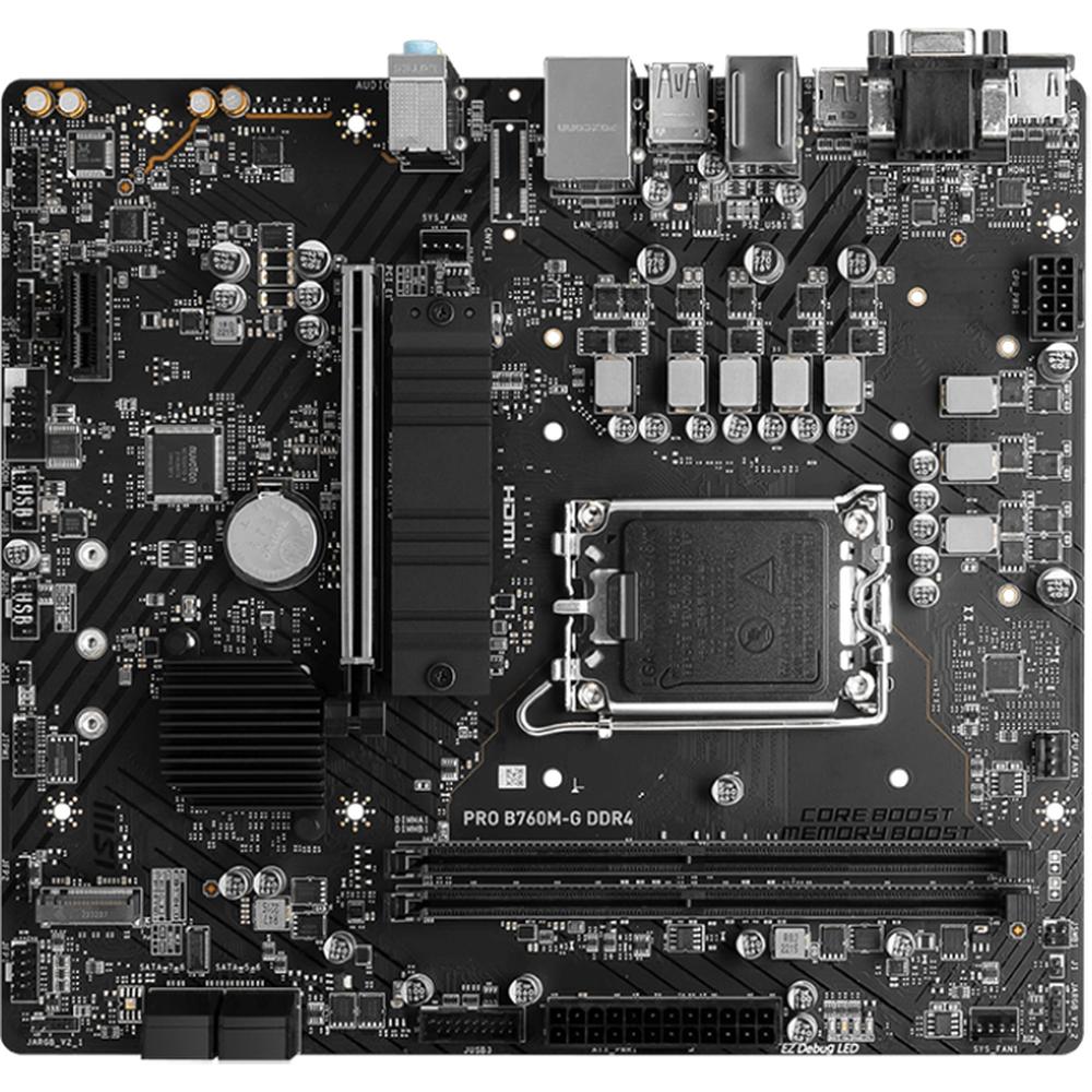 MB MSI PRO B760M-G INTEL 14VA LGA1700 DDR4 64GB M-ATX DP HDMI VGA PRO B760M-G DDR4